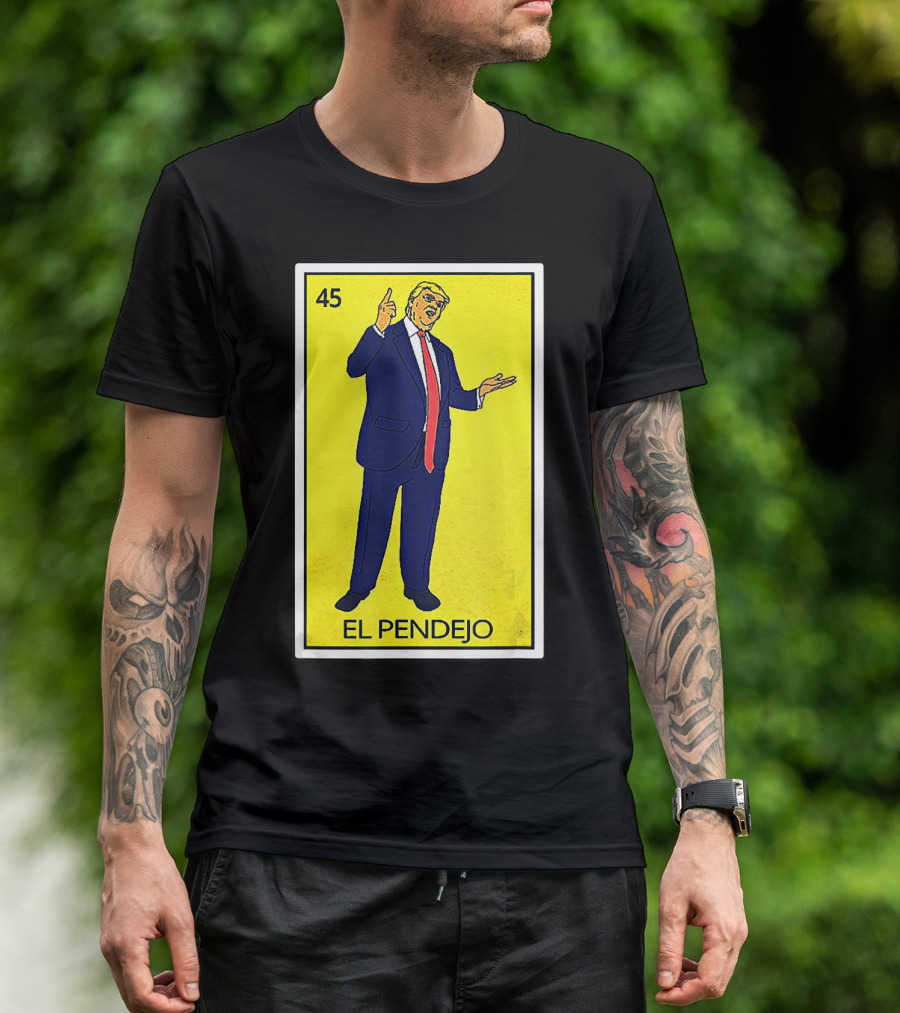 Donald Trump El Pendejo 45 Yellow Background T-Shirt
