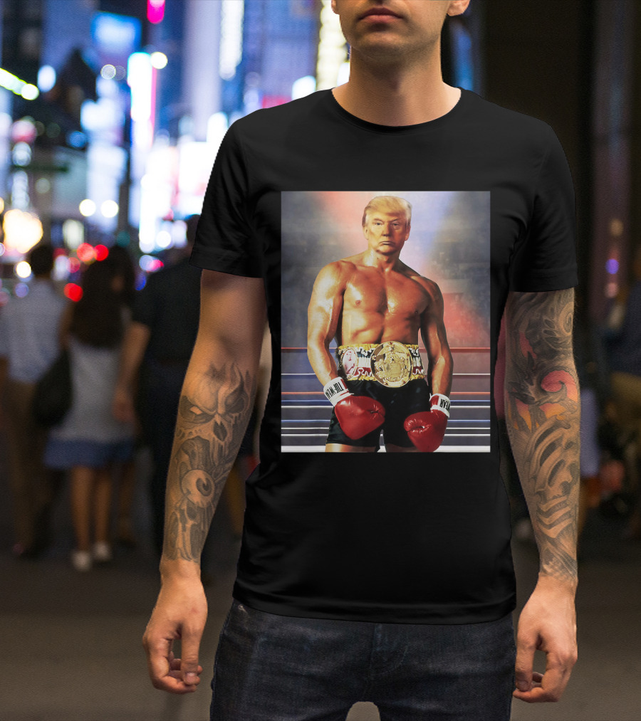 Donald Trump Boxing Champion Spoof Joke Prank T-Shirt