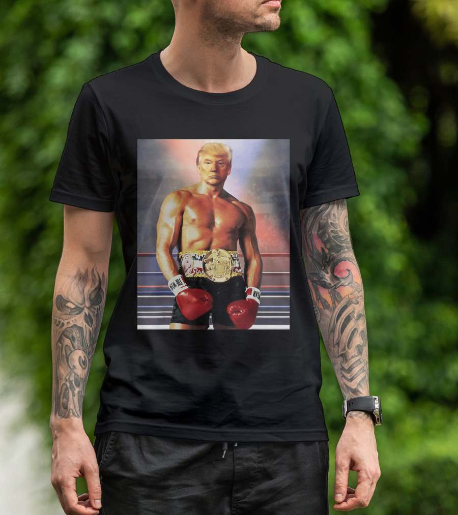 Donald Trump Boxing Champion Spoof Joke Prank T-Shirt