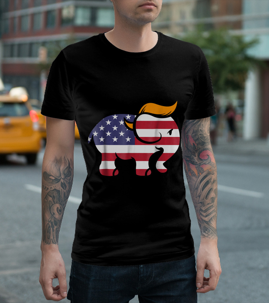 Donald Trump American Flag Republican Elephant T-Shirt