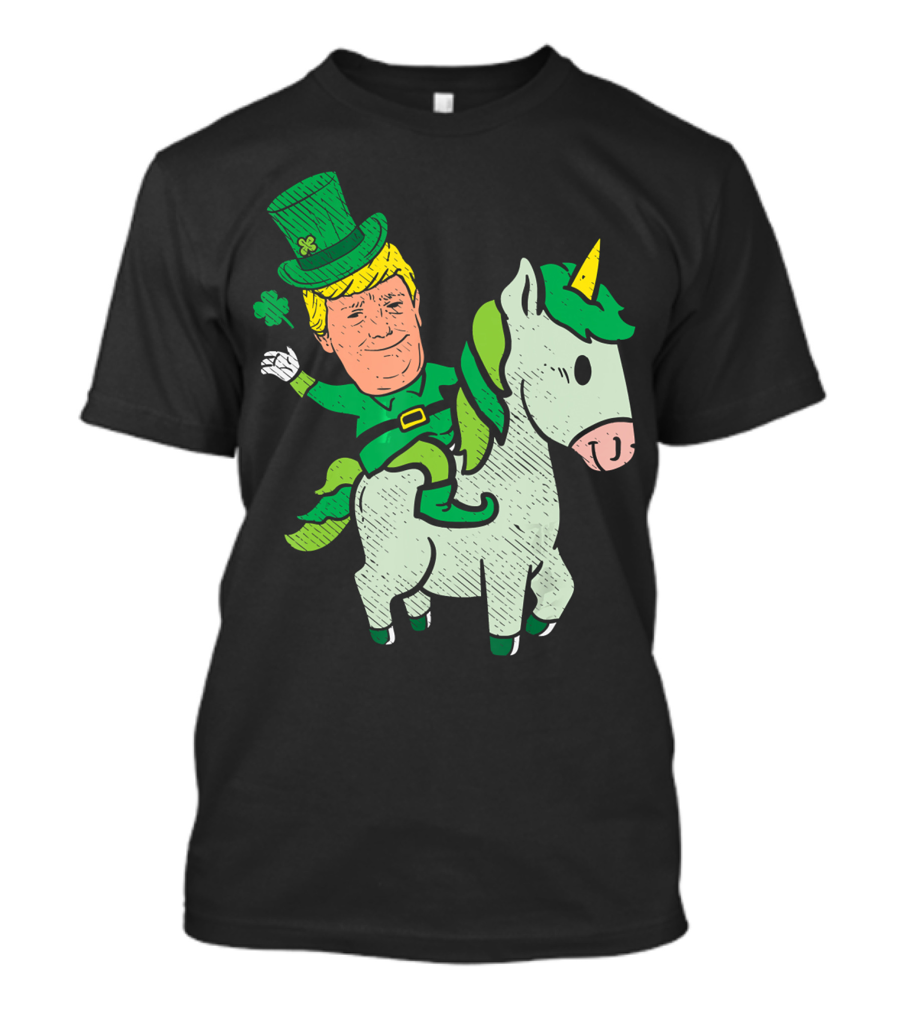 Donald Trump Leprechaun Riding Magical Unicorn T-Shirt