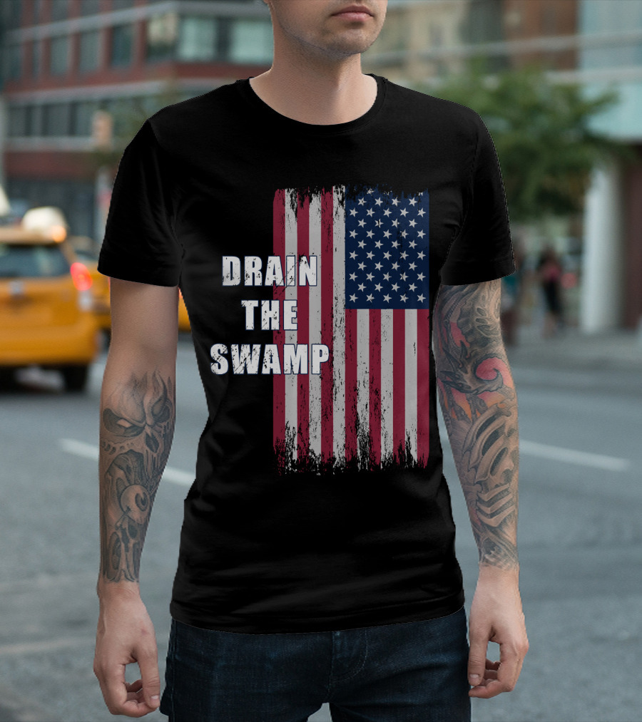 Drain The Swamp USA American Flag T-Shirt