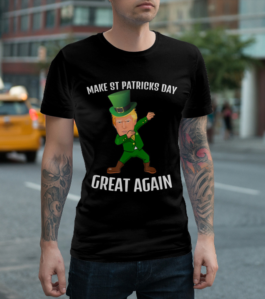 Make St Patricks Day Great Again Funny Donald Trump Leprechaun Costume T-Shirt