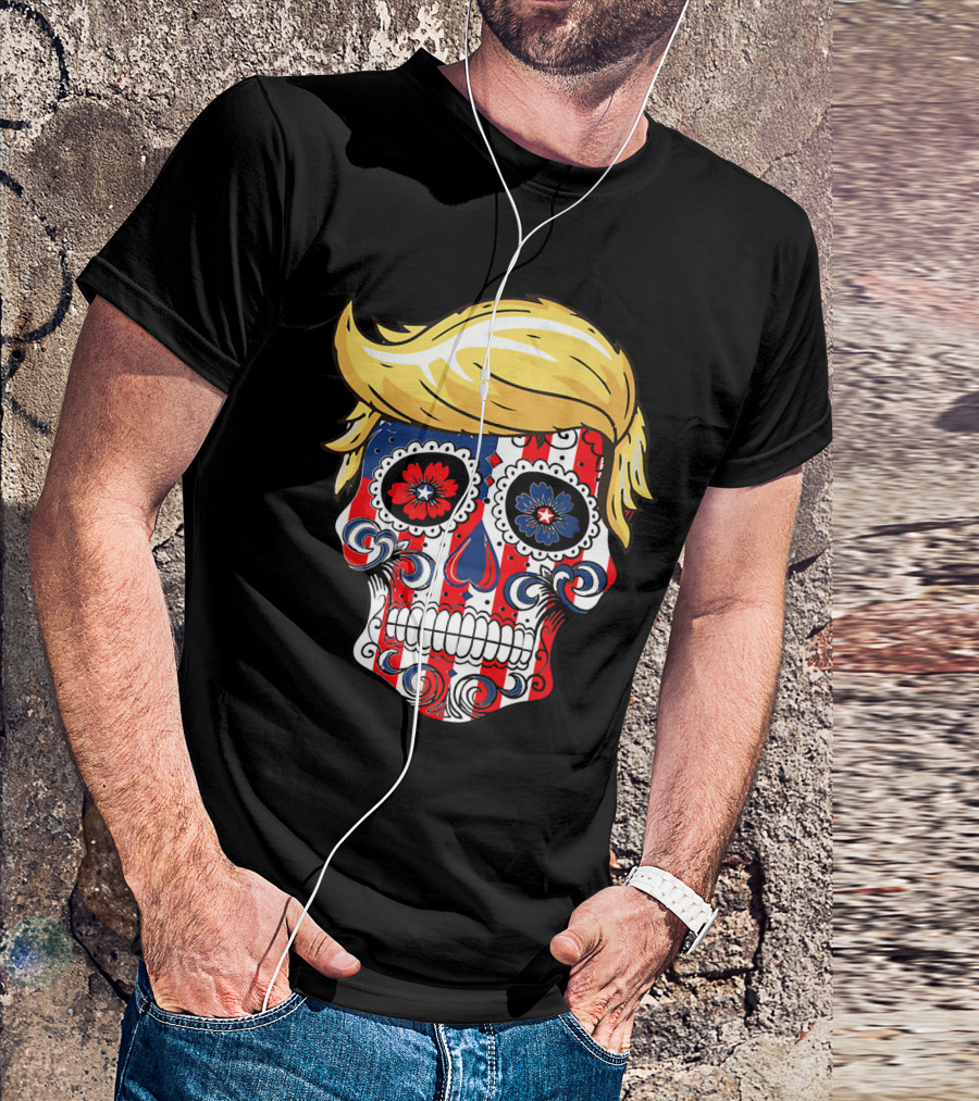 Trump Patriotic Sugar Skull T-Shirt