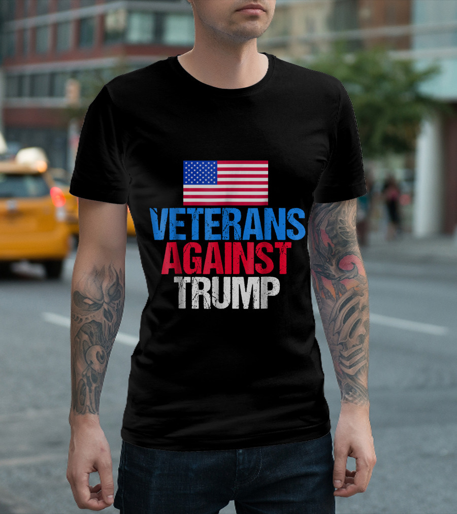 Veterans Against Trump American Flag T-Shirt
