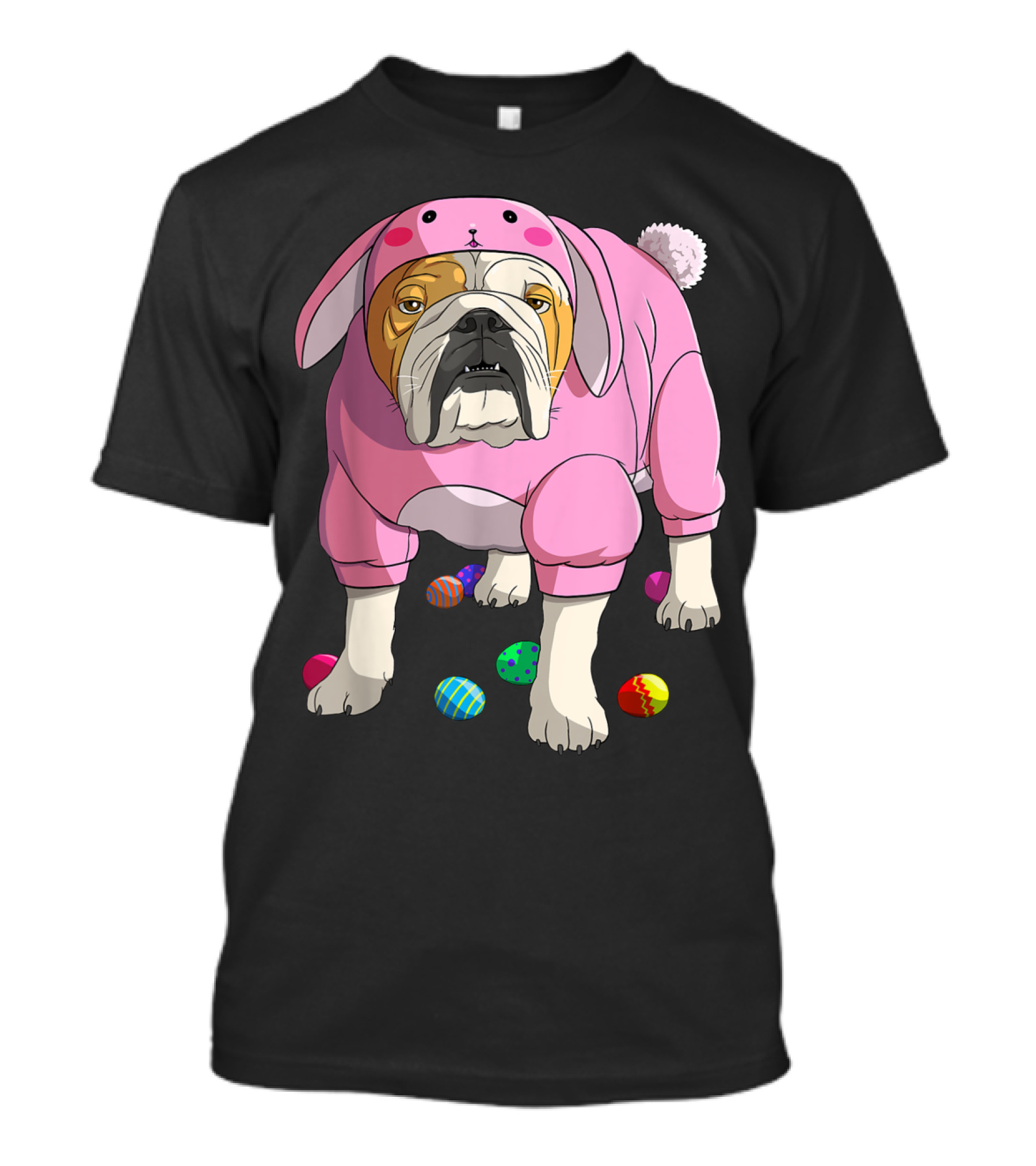 Easter Eggs English Bulldog Bunny T-Shirt