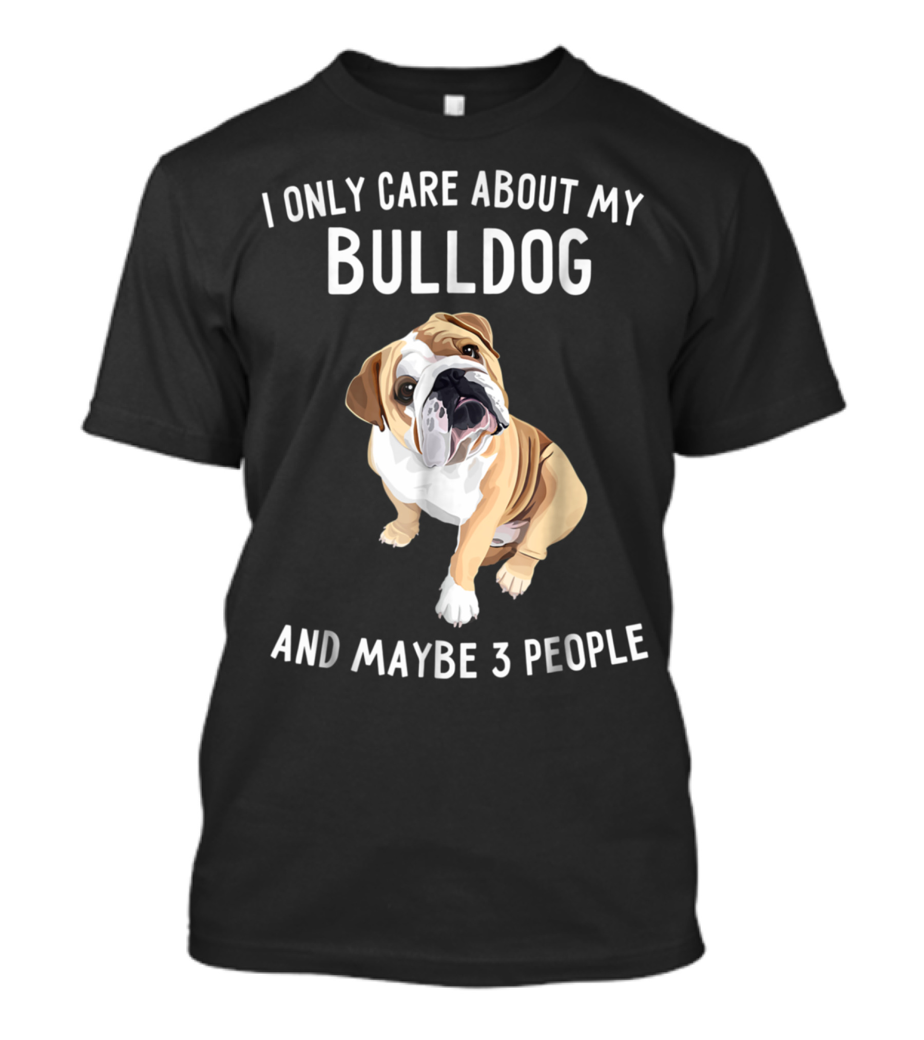I Only Care About My Bulldog And Maybe 3 People English Bulldog Lover T-Shirt