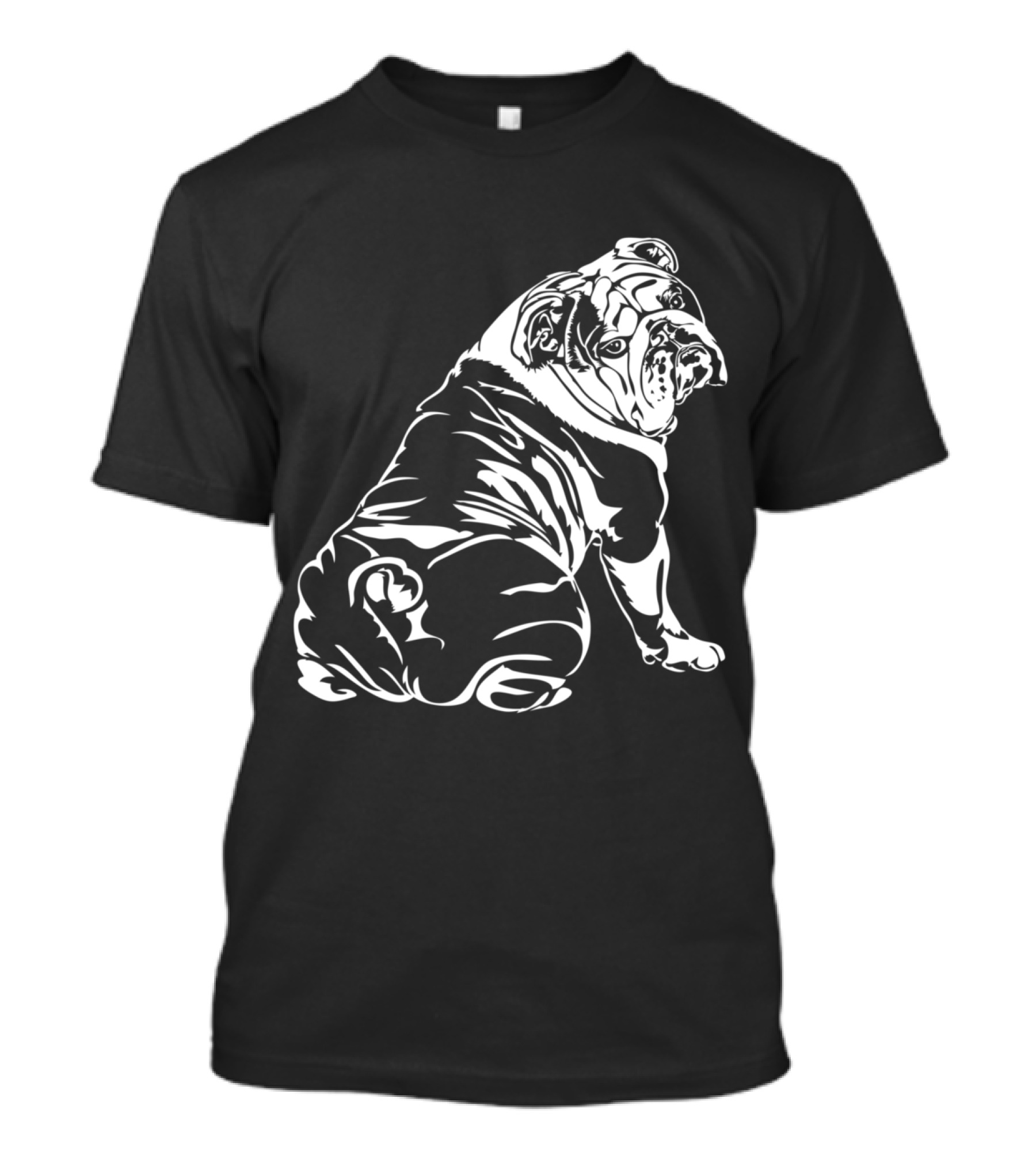 Funny English Bulldog Dog Sitting Pose Iconic T-Shirt