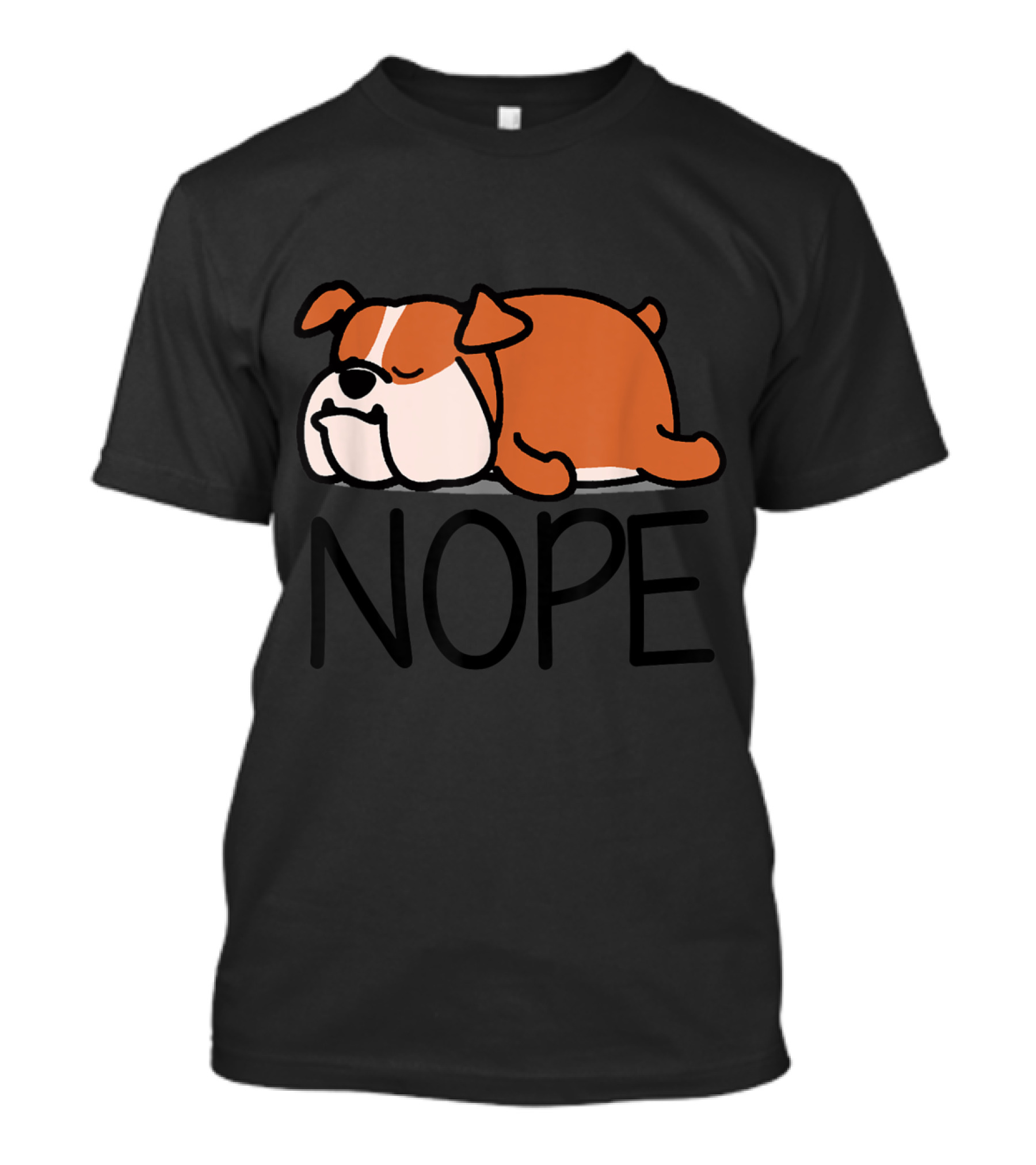Nope Sleeping Old British English Bulldog T-Shirt