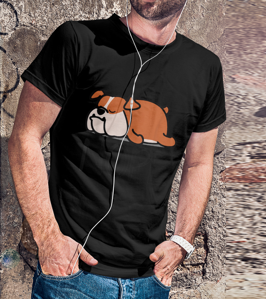Nope Sleeping Old British English Bulldog T-Shirt