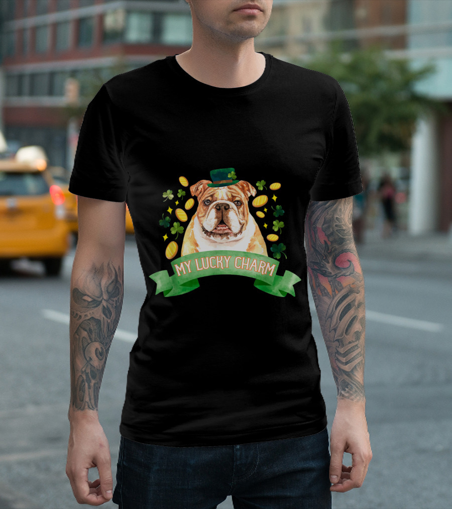 My Lucky Charm St Patrick's Day English Bulldog Lover T-Shirt