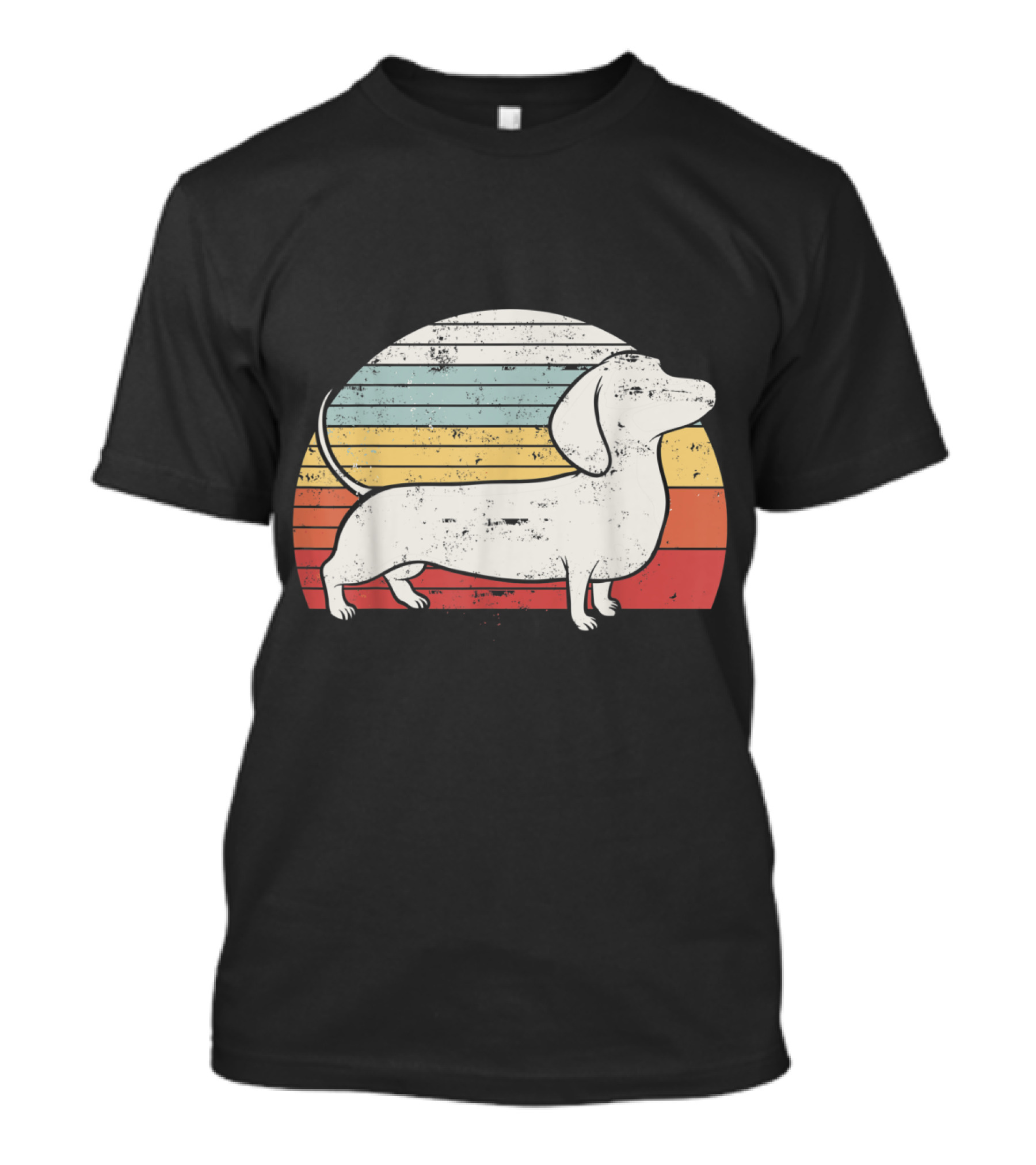 Retro Cool Dachshund Dog Weiner Dog Fans Vintage Stripes T-Shirt