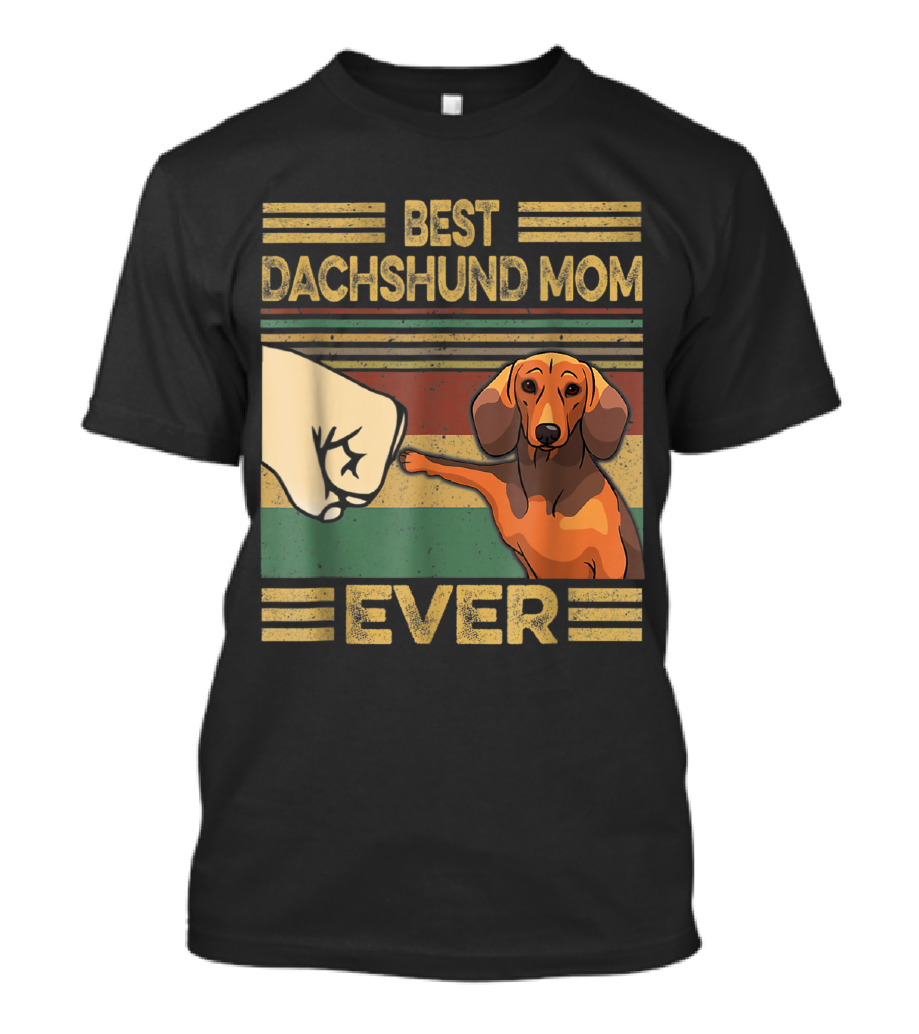 Best Dachshund Mom Ever Vintage Fist Bump T-Shirt