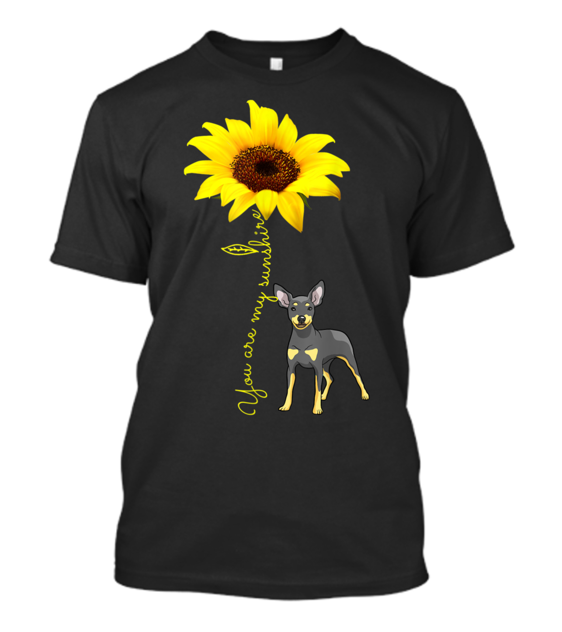 You Are My Sunshine Sunflower Miniature With Dog T-Shirt