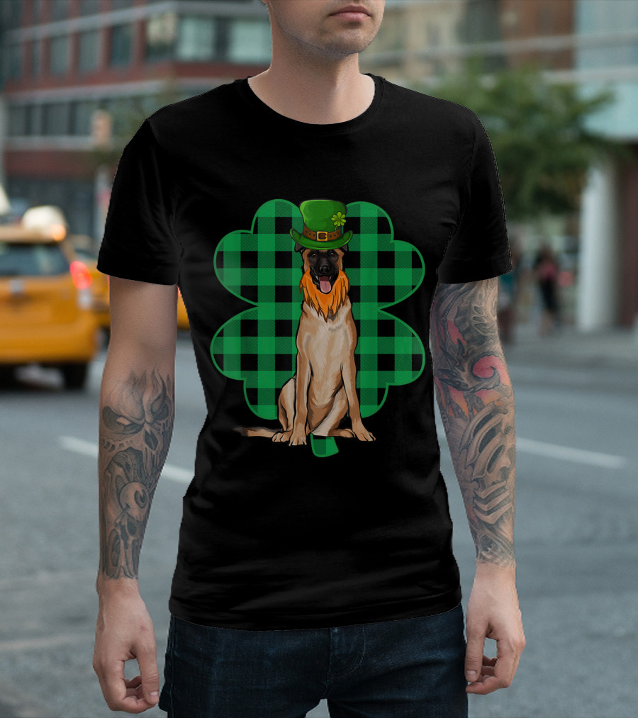 Belgian Malinoi Leprechaun Clover Hat Beard T-Shirt
