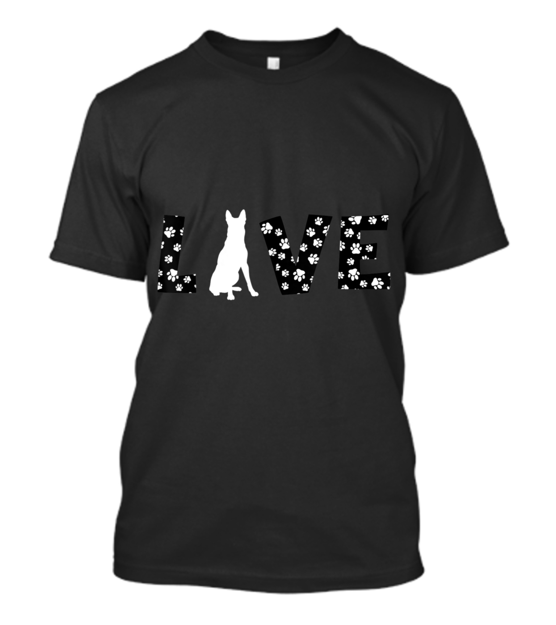 Belgian Malinois Heart Valentines Day Live Paw Dog T-Shirt