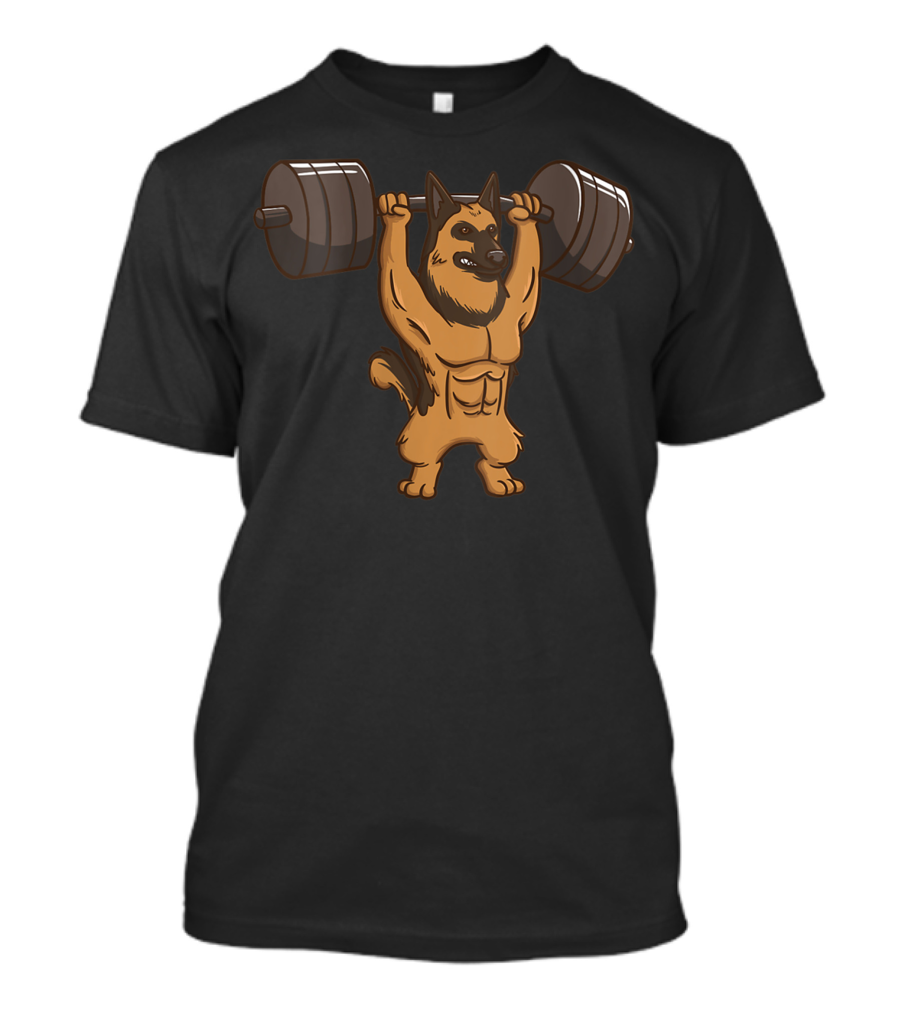 German Shepherd Lifting Weights Strong Dog Powerlifting T-Shirt