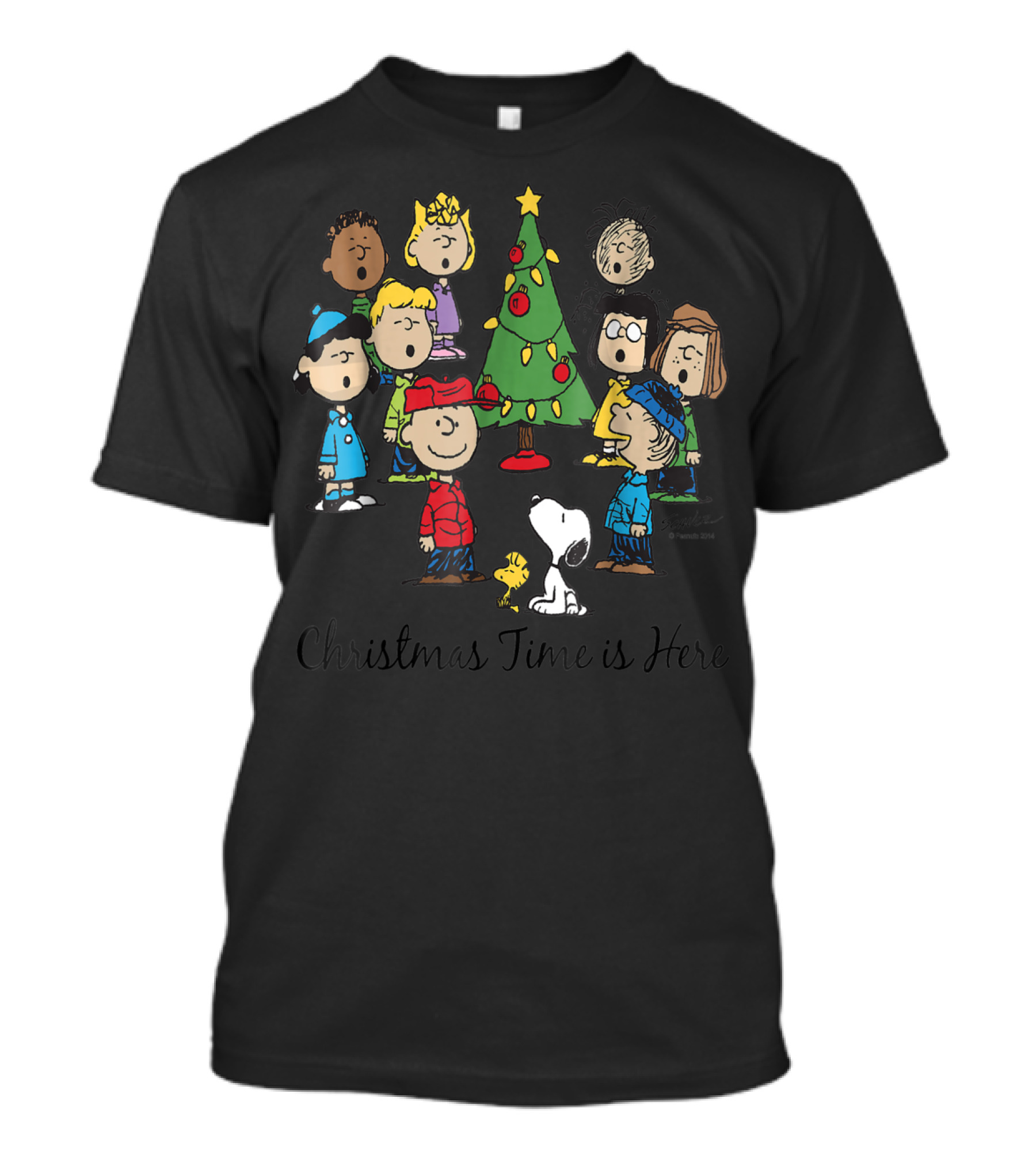 Christmas Time Is Here Peanuts Tree Charlie Brown Snoopy T-Shirt