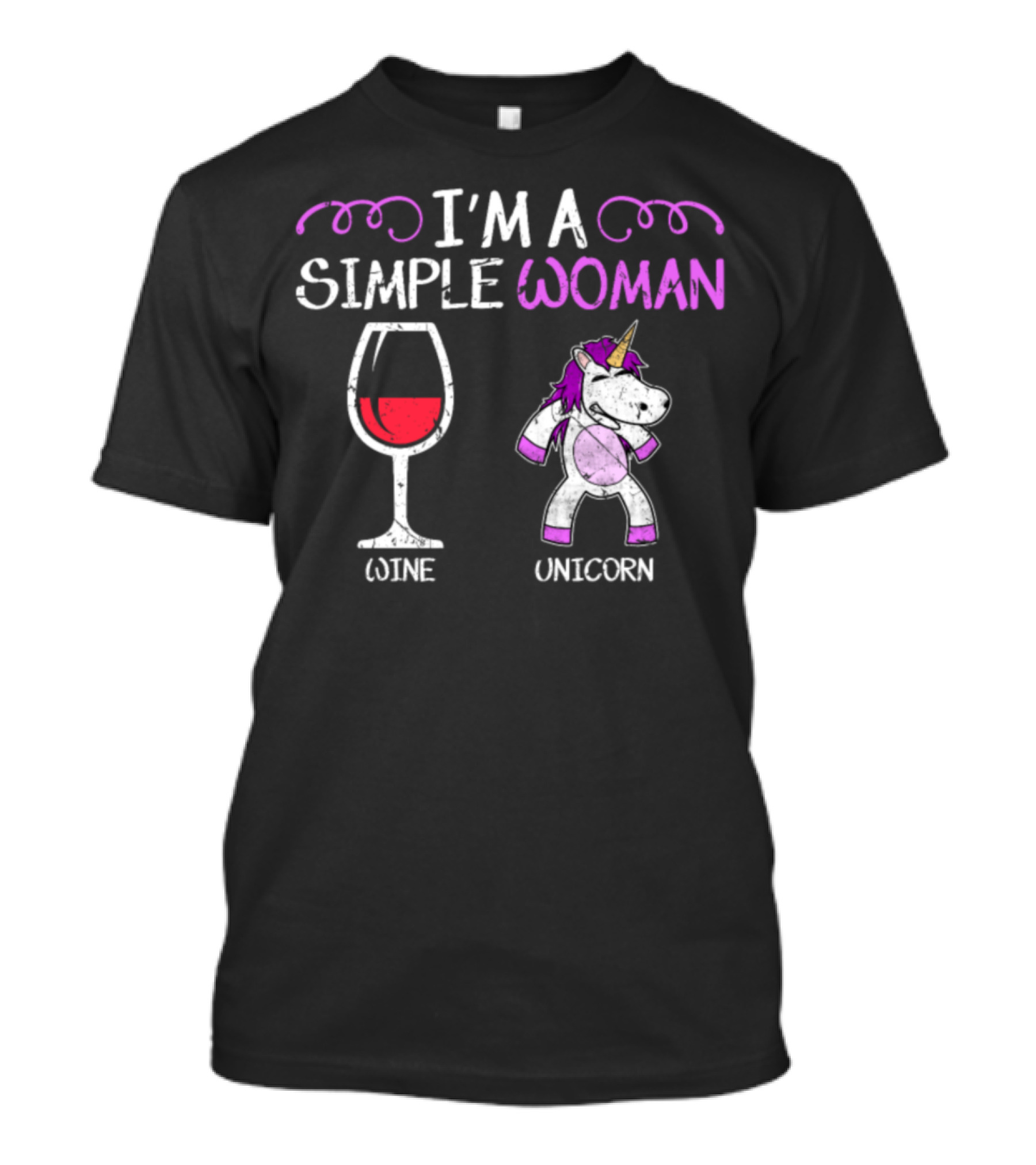 IM A SIMPLE WOMAN LOVE WINE UNICORN T-Shirt