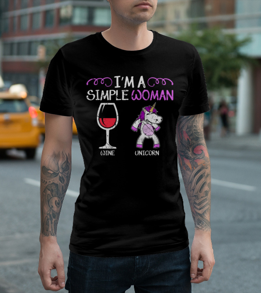 IM A SIMPLE WOMAN LOVE WINE UNICORN T-Shirt