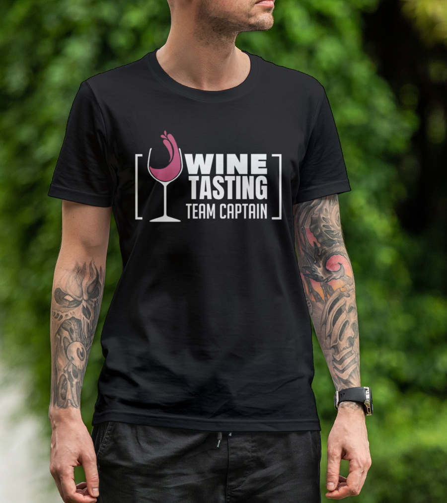 Wine Tasting Team Captain Funny Wine Glass Sommelier T-Shirt