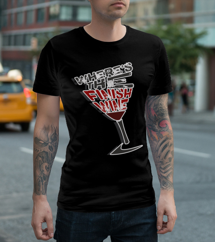 WHERE'S THE FINISH WINE Swoosh T-Shirt