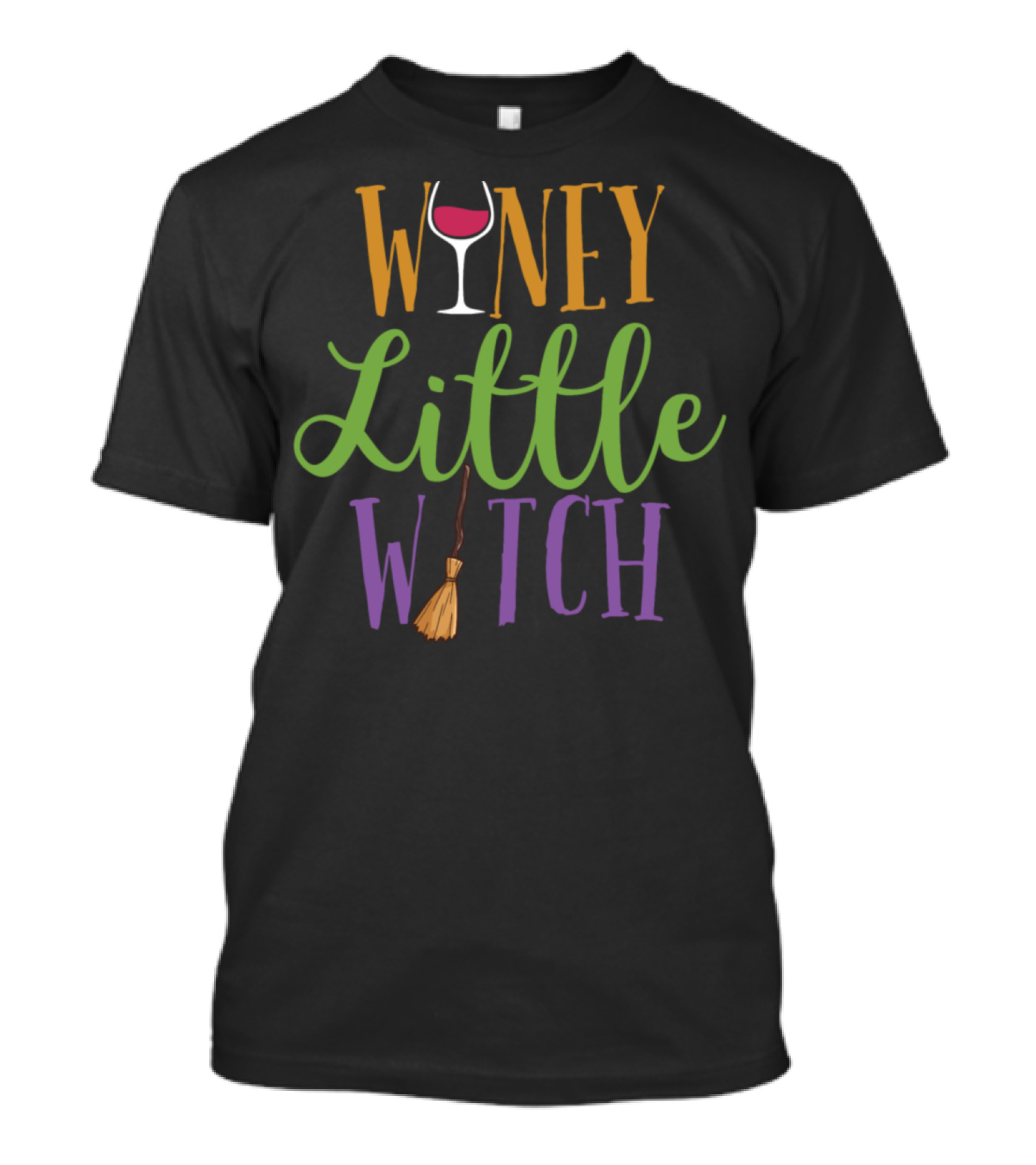 Winey Little Witch Wine Bottle Costume Cool Broomstick T-Shirt