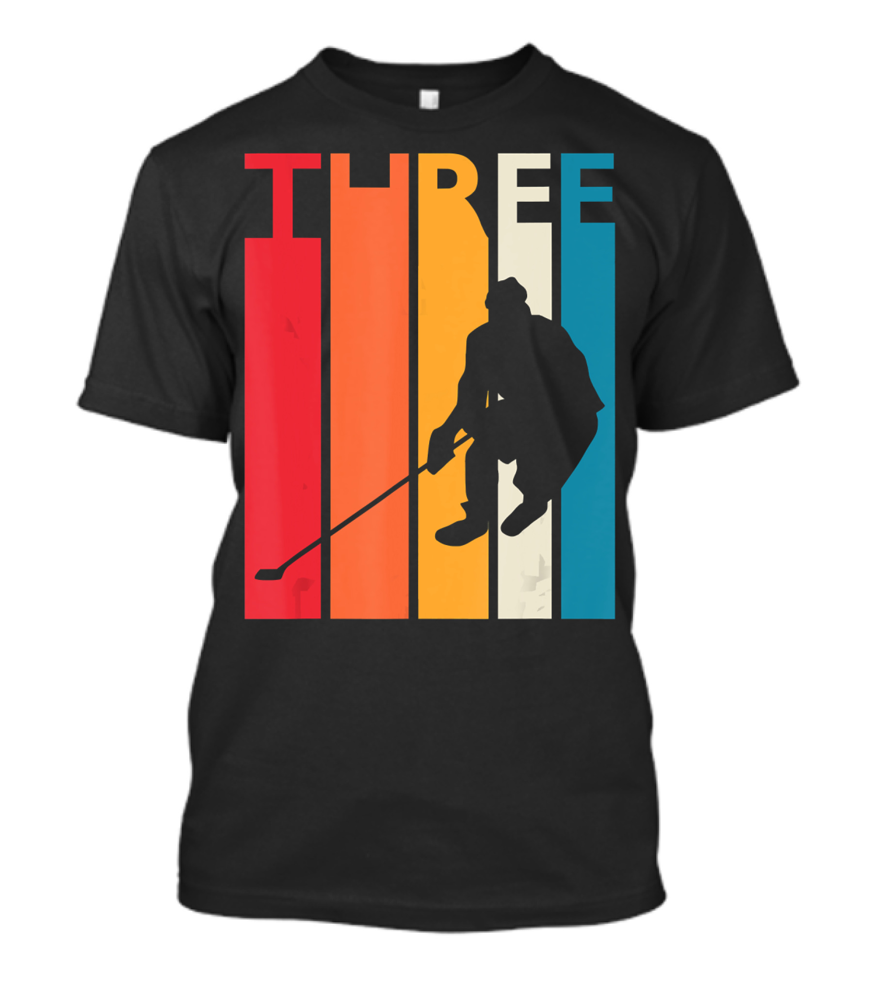 THREE Vintage Hockey Third Birthday Retro T-Shirt