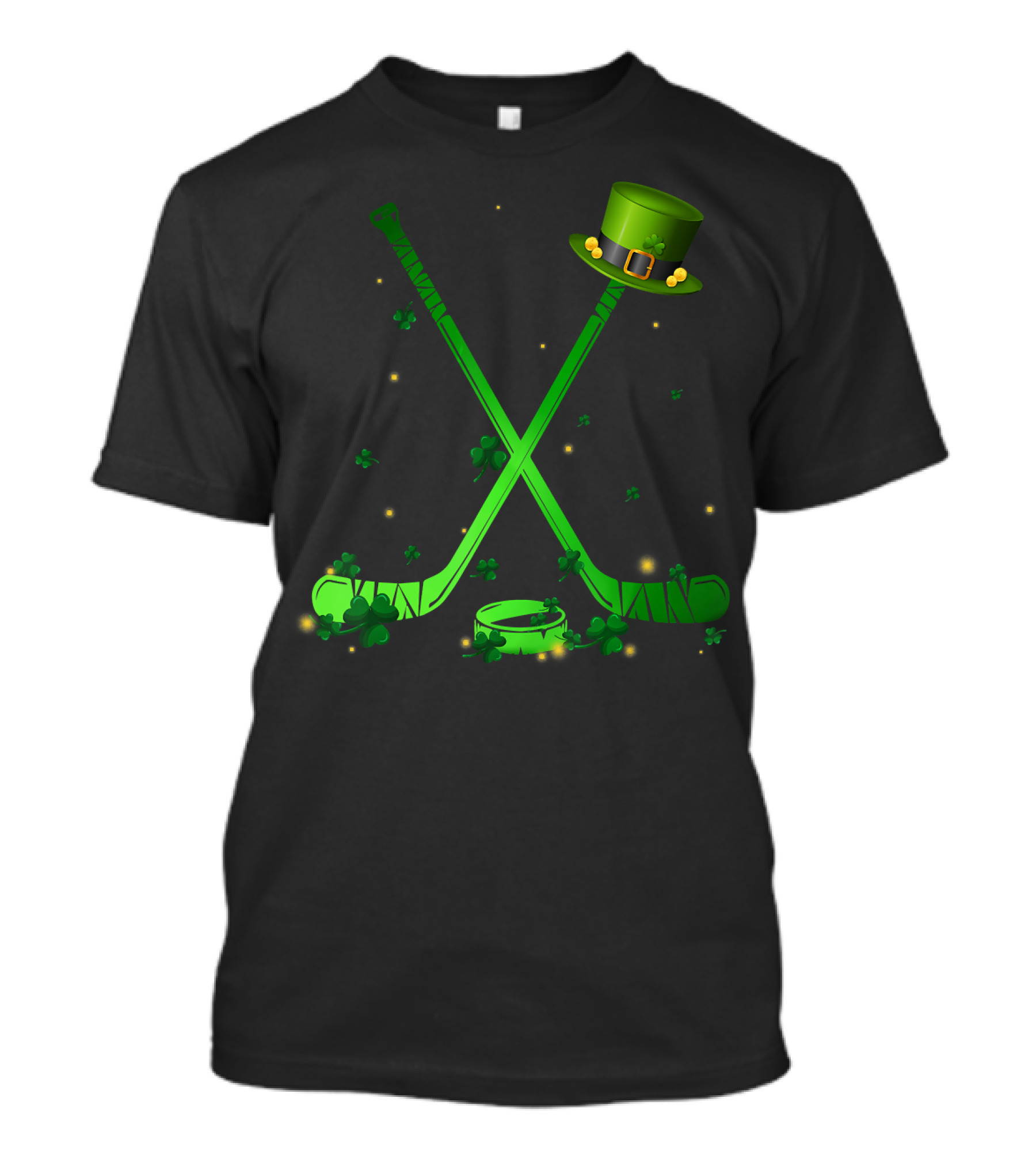 Hockey Stick Shamrock Leprechaun Hat St. Patrick's T-Shirt