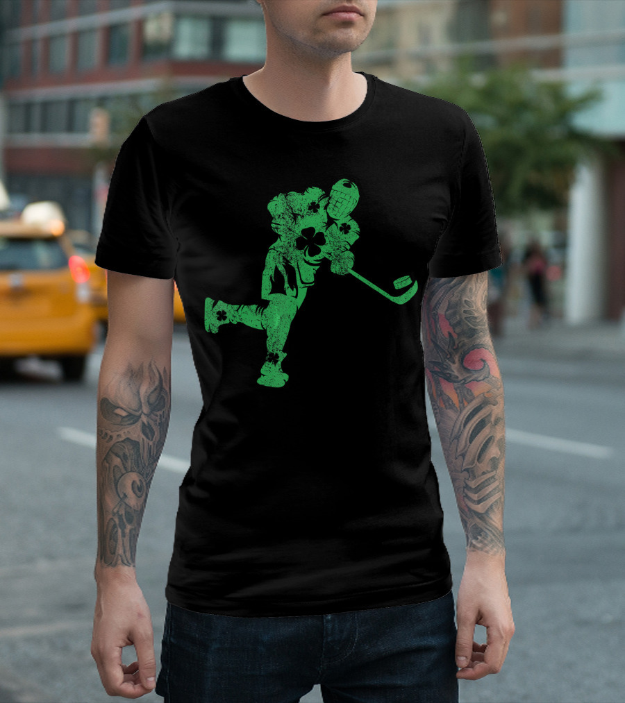 St Patricks Day Irish Hockey Boys Clover Saint T-Shirt
