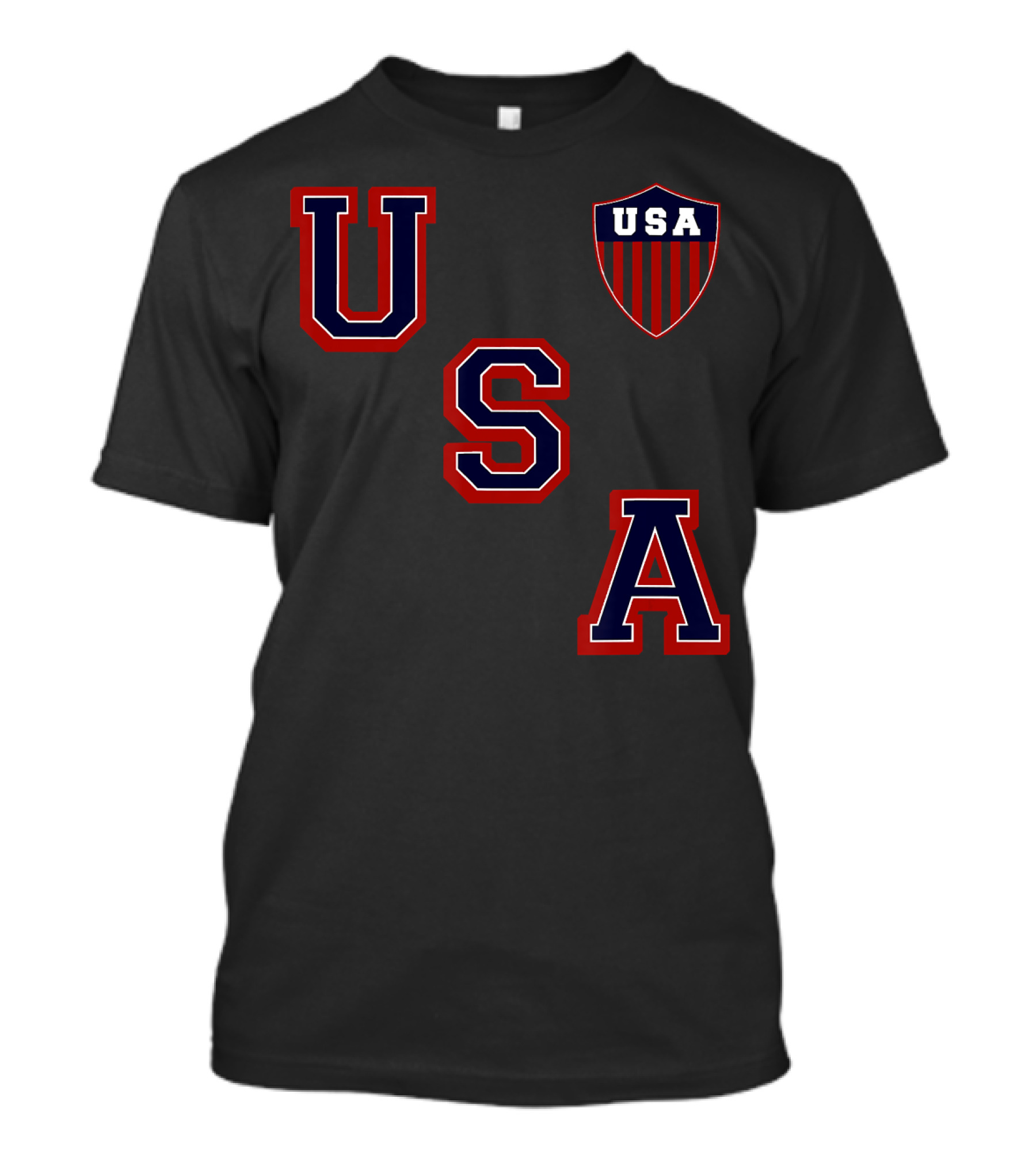 USA Vintage 80s Throwback Hockey Jersey Shield T-Shirt