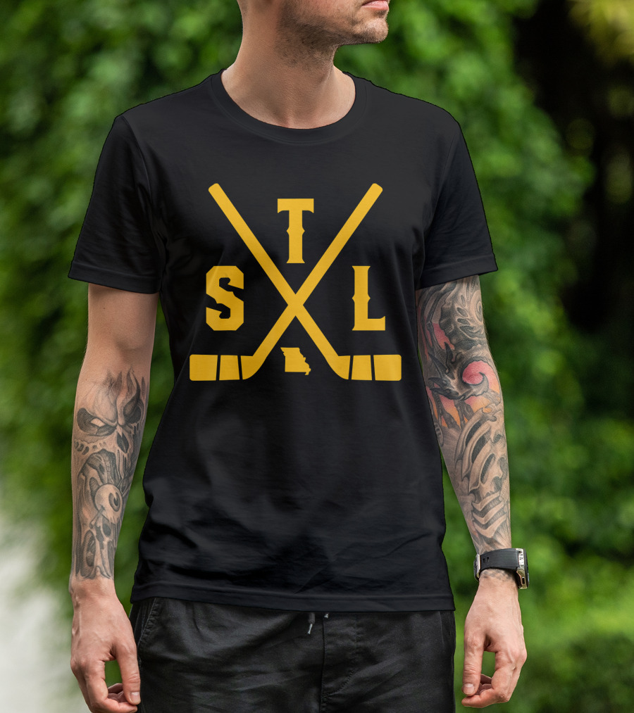 Vintage St. Louis Ice Hockey Sticks State STL Missouri T-Shirt