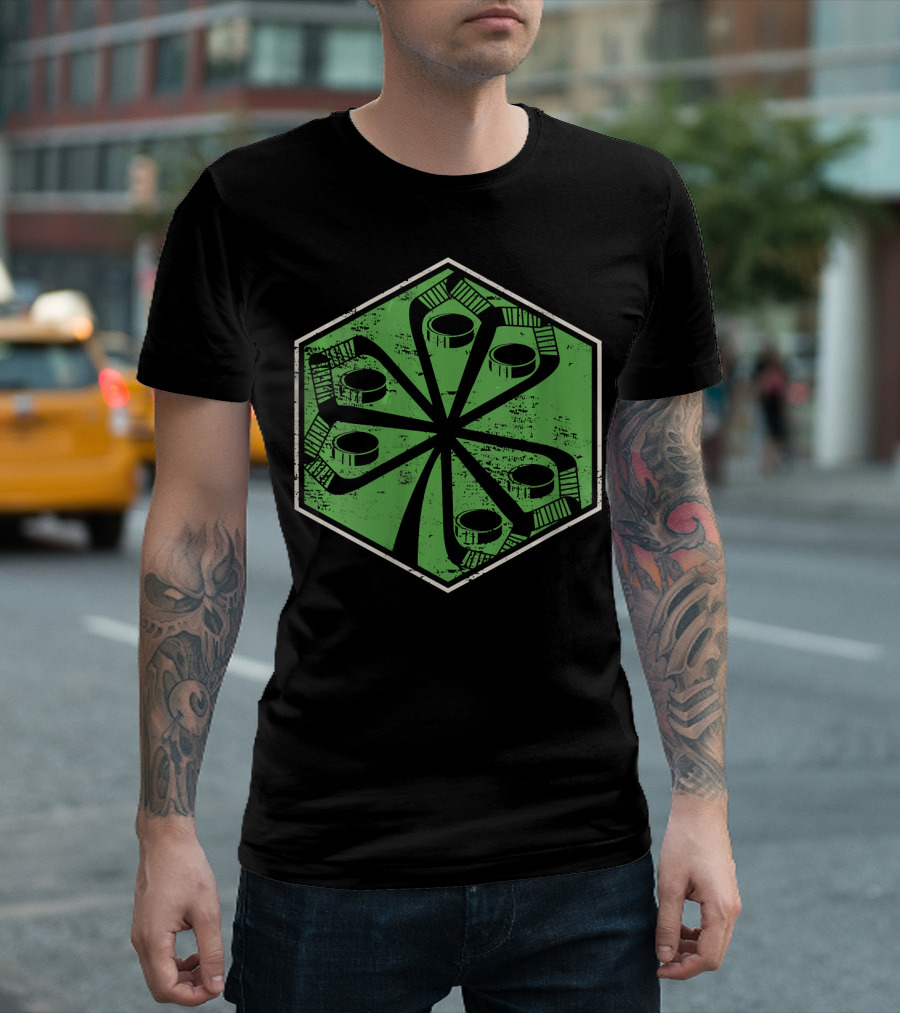 Hockey Puck Shamrock St Patty's Day T-Shirt