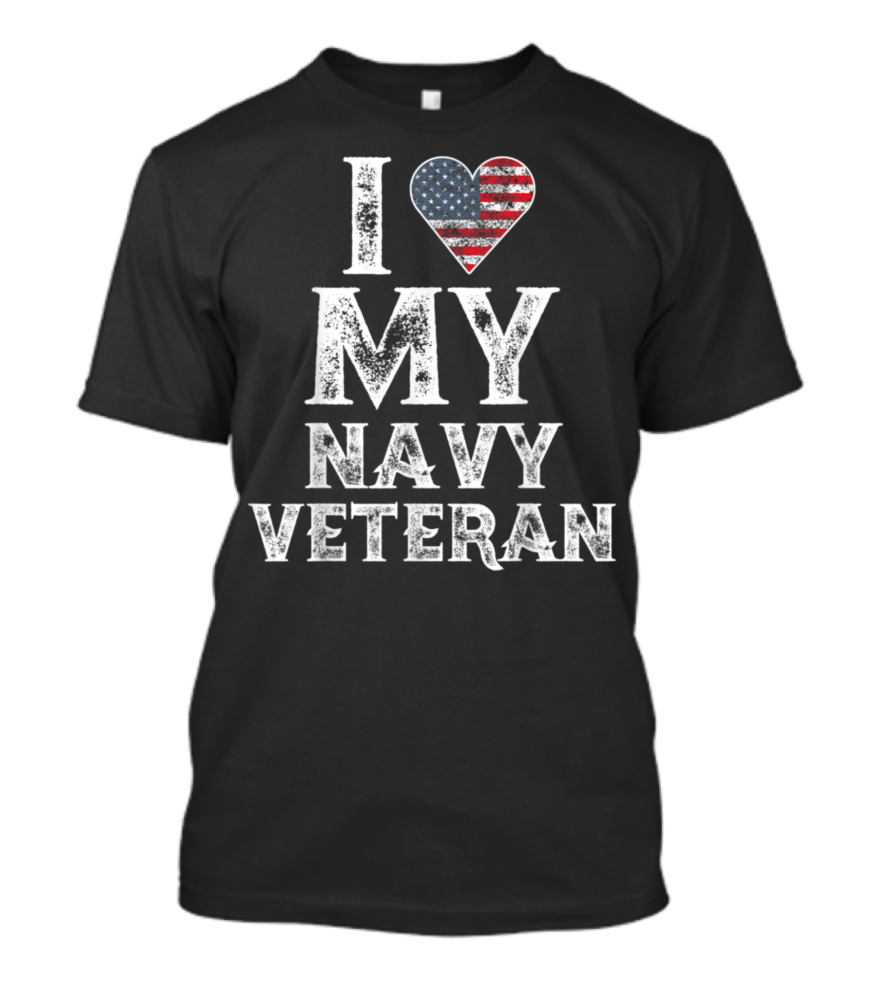 I Love My Navy Veteran American Flag Vintage Veteran's Day T-Shirt