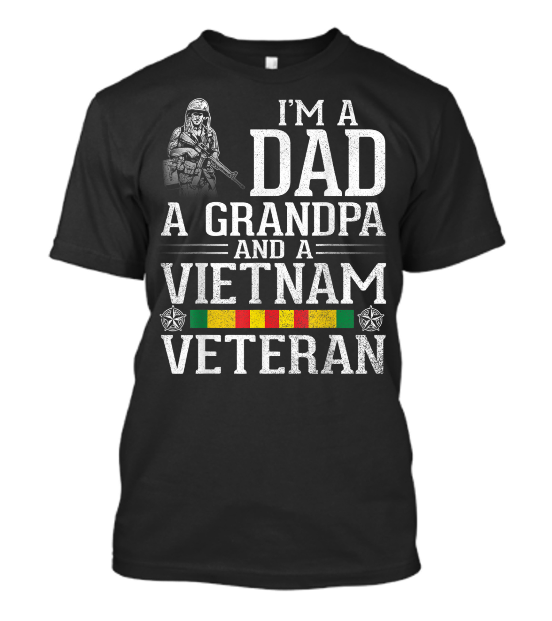 I'm A Dad A Grandpa And A Vietnam Veteran Soldier Emblem T-Shirt