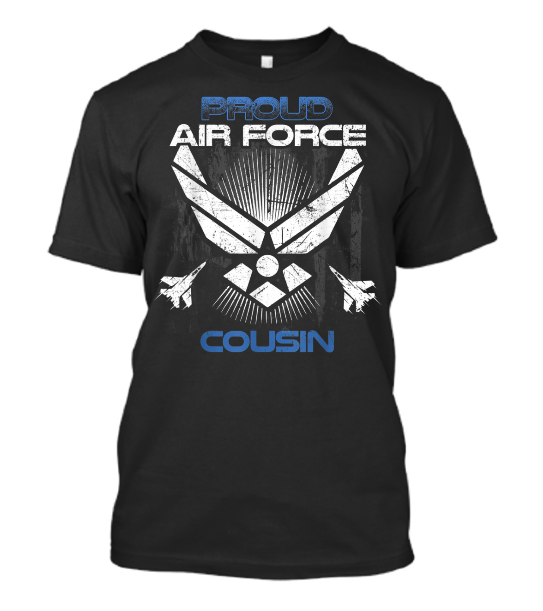 PROUD AIR FORCE COUSIN VETERANS DAY EMBLEM WITH JETS ICONS T-Shirt