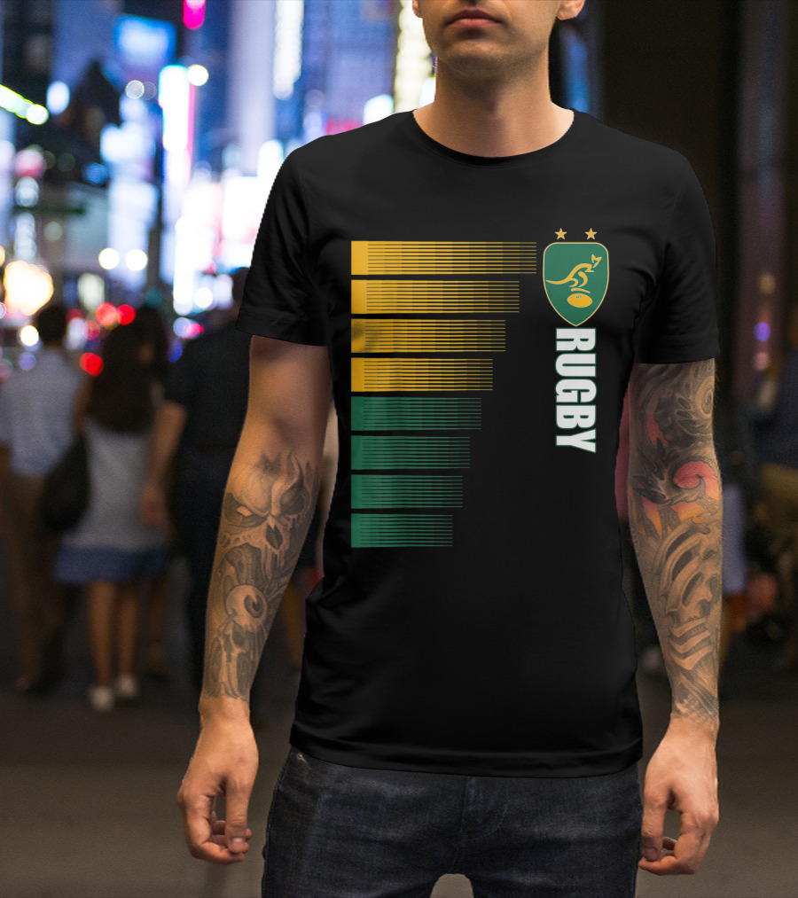 Australia Rugby Kangaroo Crest Stars Rugby Jersey T-Shirt