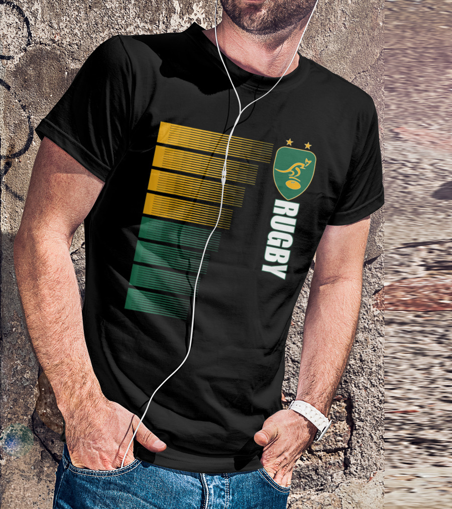 Australia Rugby Kangaroo Crest Stars Rugby Jersey T-Shirt