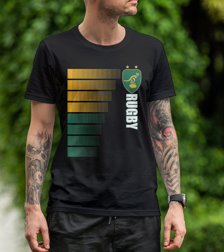 Australia Rugby Kangaroo Crest Stars Rugby Jersey T-Shirt