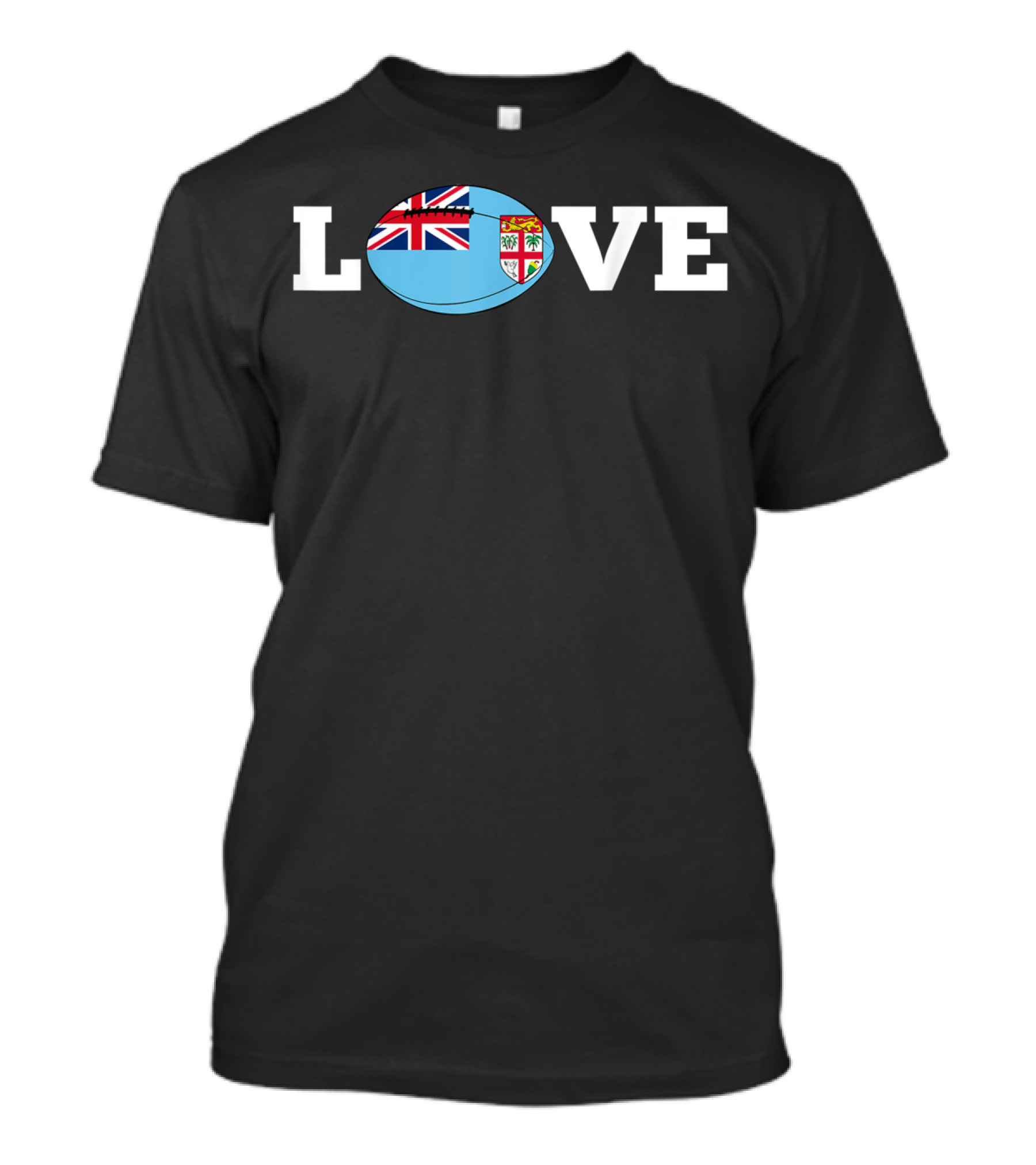 Fiji Love Rugby Ball Flag Fan Support Passion T-Shirt