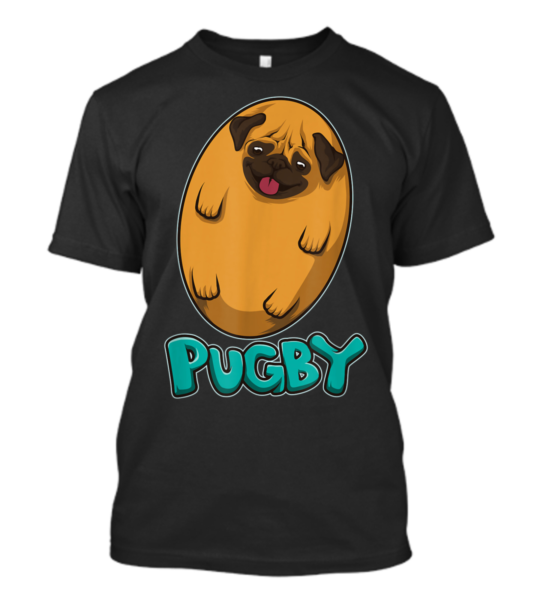 Pugby Rugby Pug Funny Rugger Ball Dog Pun T-Shirt