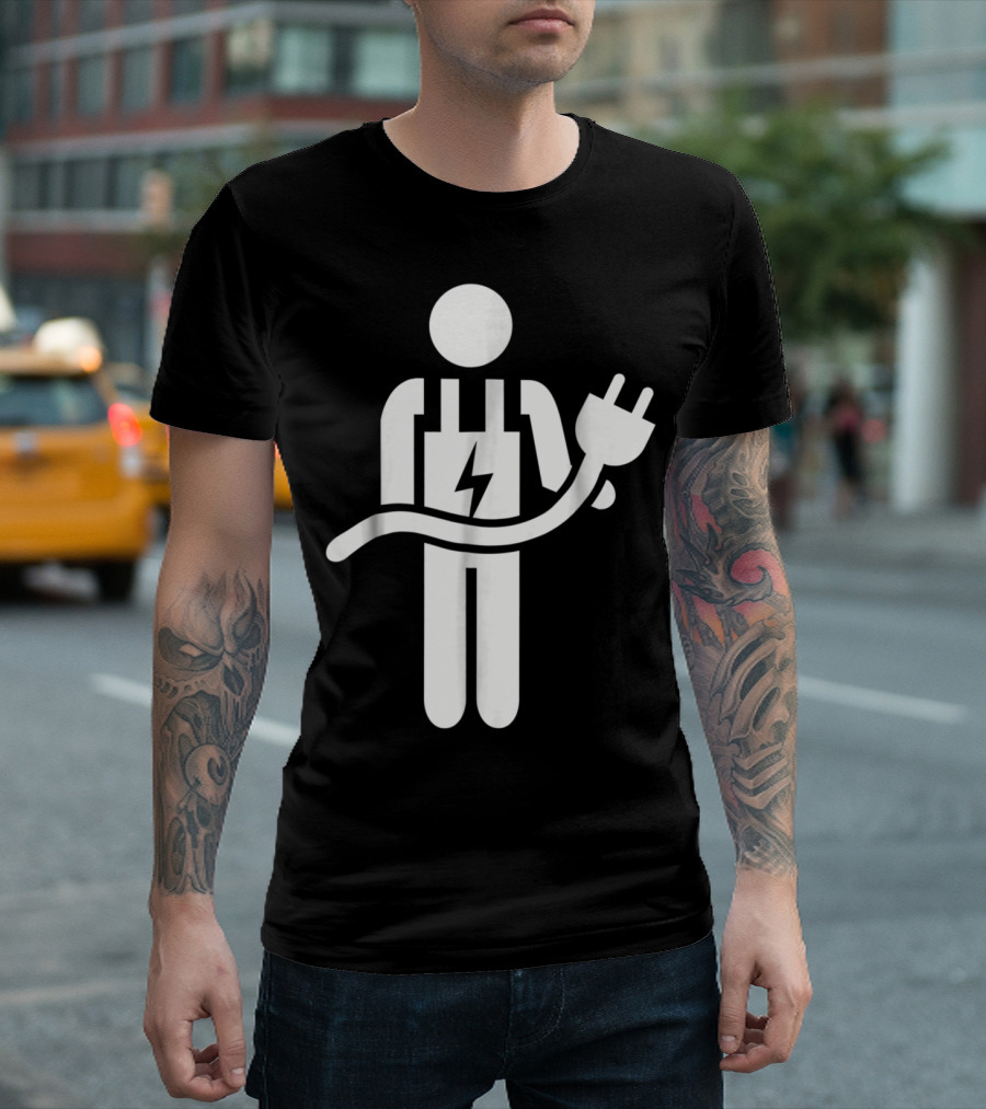 Electricians Symbol with Lightning Plug T-Shirt