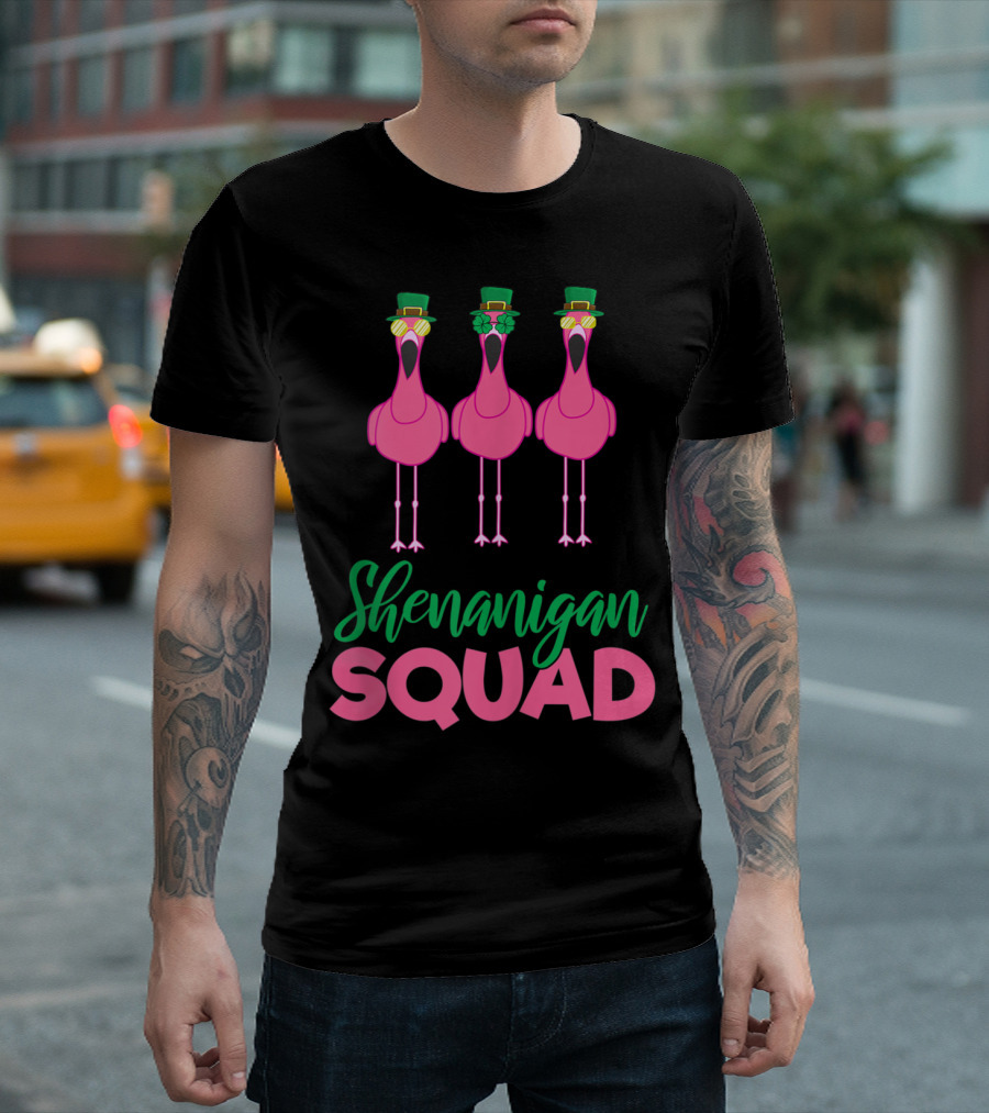 Shenanigan Squad Flamingo Funny Lucky T-Shirt