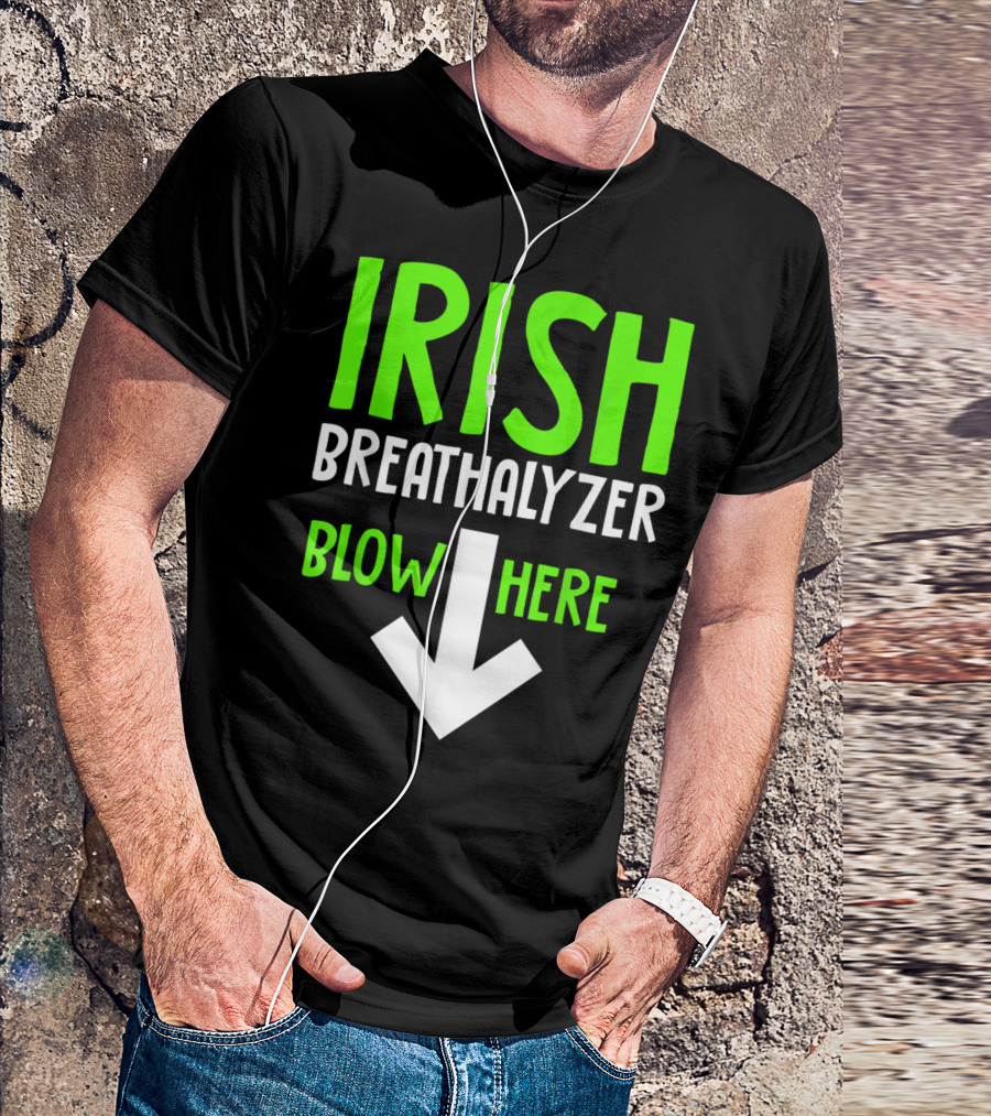 Irish Breathalyzer Blow Here Arrow T-Shirt