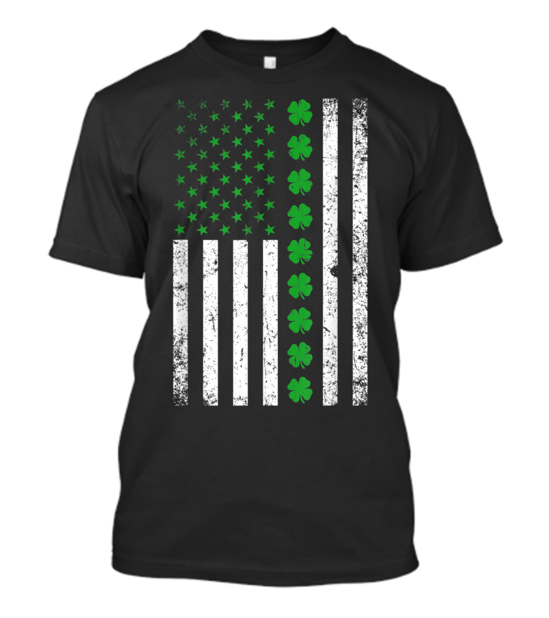 Irish American Flag St Patrick's Day Shamrock T-Shirt