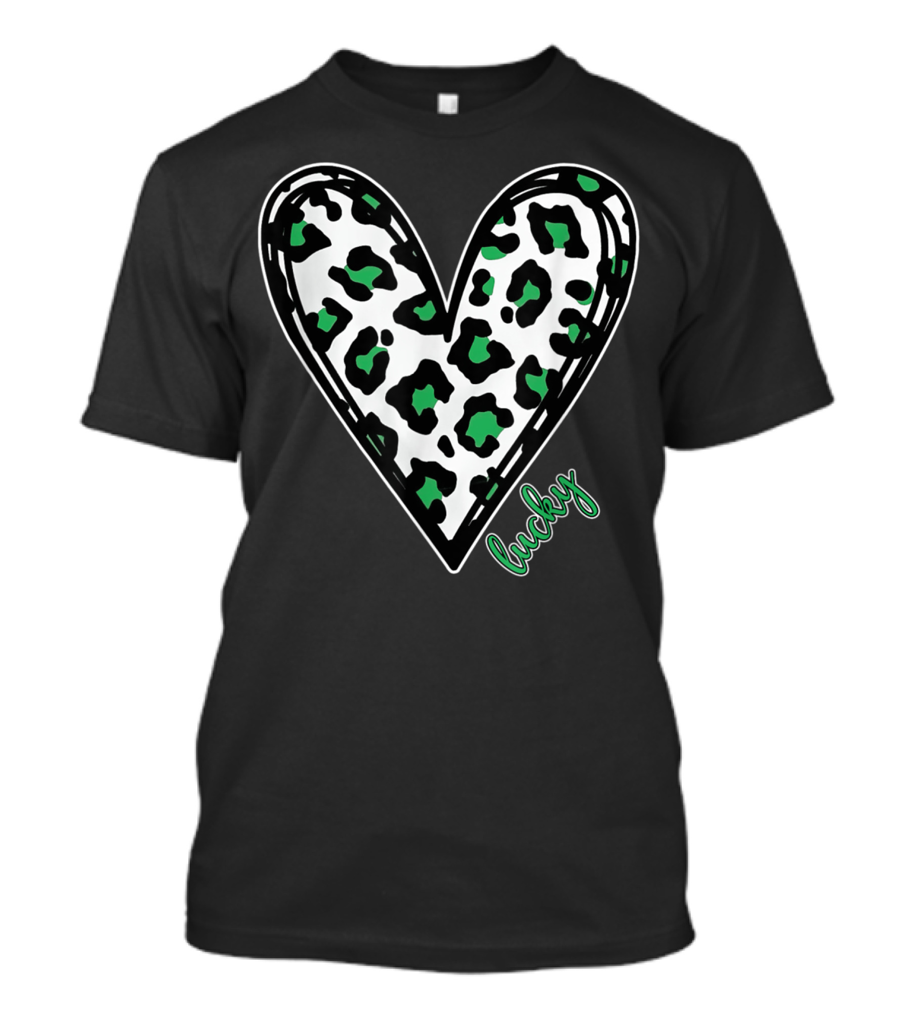 Lucky Leopard Heart St Patrick's Day T-Shirt