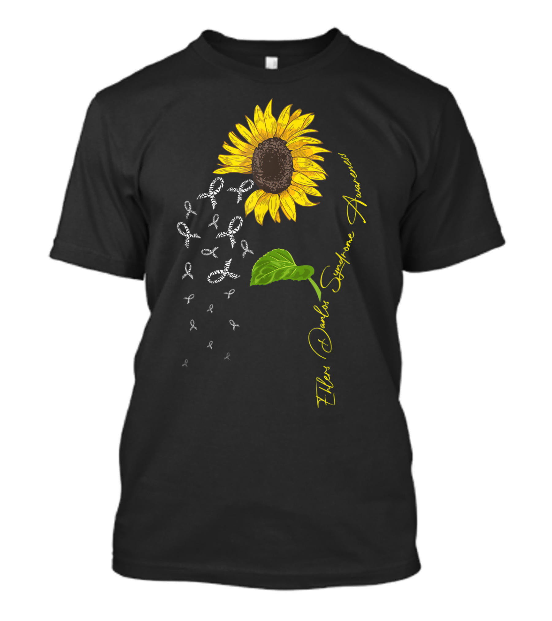 Ehlers Danlos Syndrome Awareness Sunflower And Ribbons T-Shirt