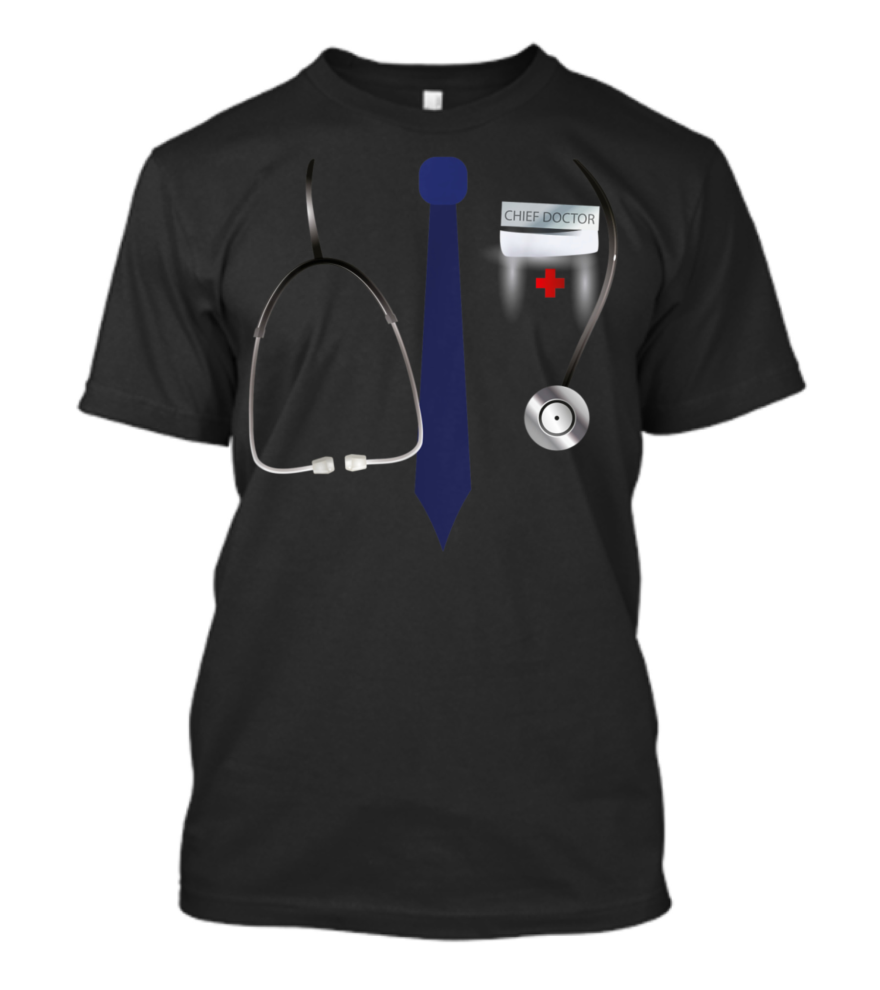 Chief Doctor Stethoscope Halloween Costume Lab Coat Man T-Shirt