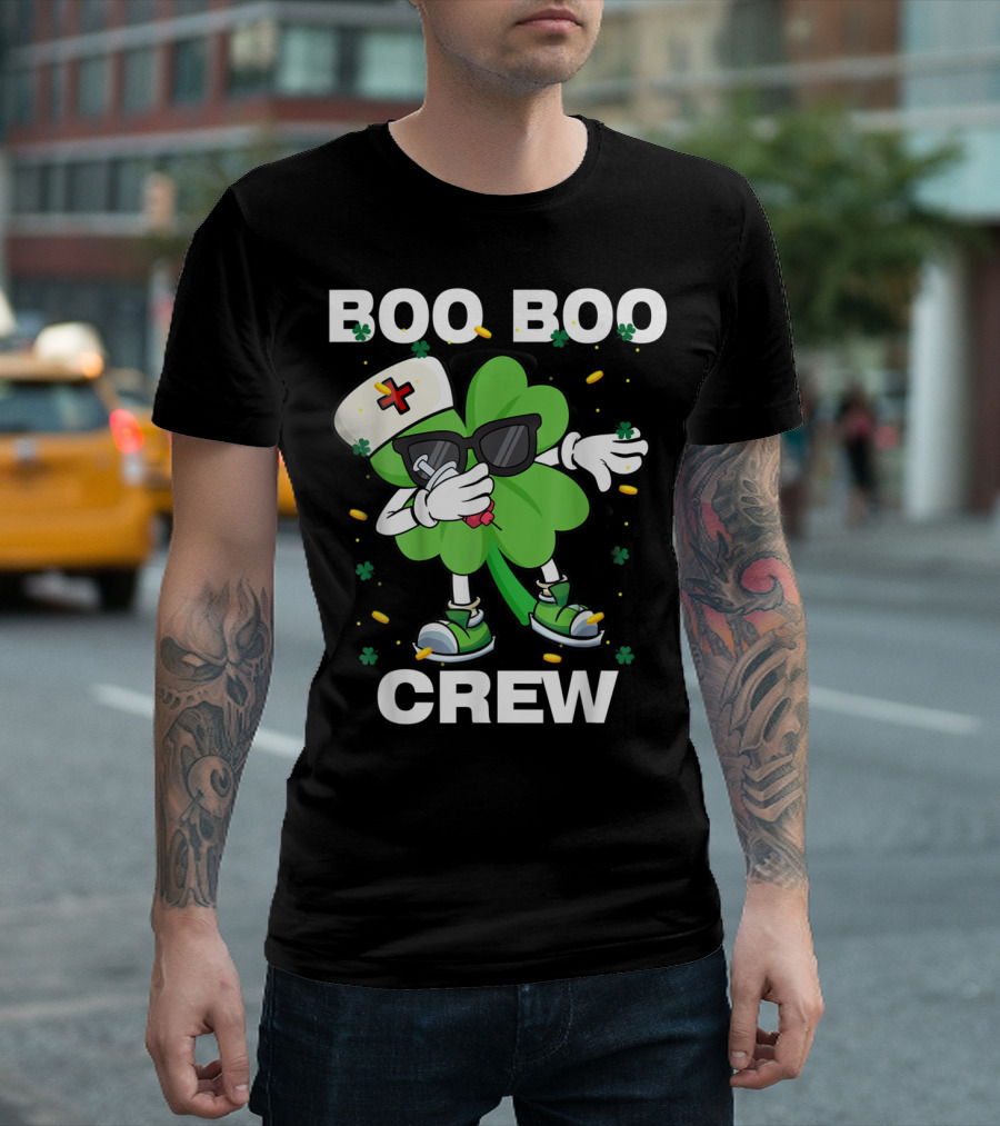 Boo Boo Crew St Patricks Day Nurse Shamrock T-Shirt