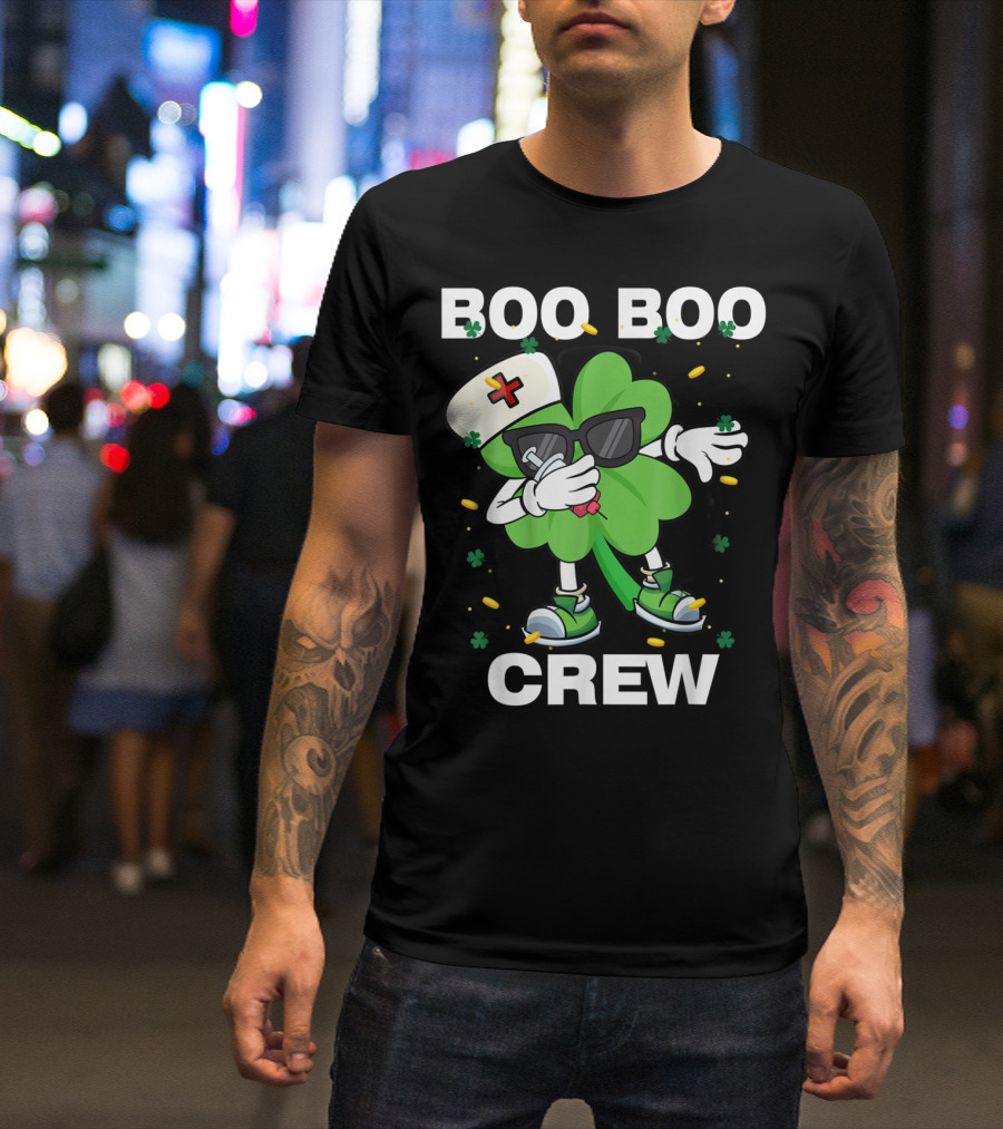 Boo Boo Crew St Patricks Day Nurse Shamrock T-Shirt